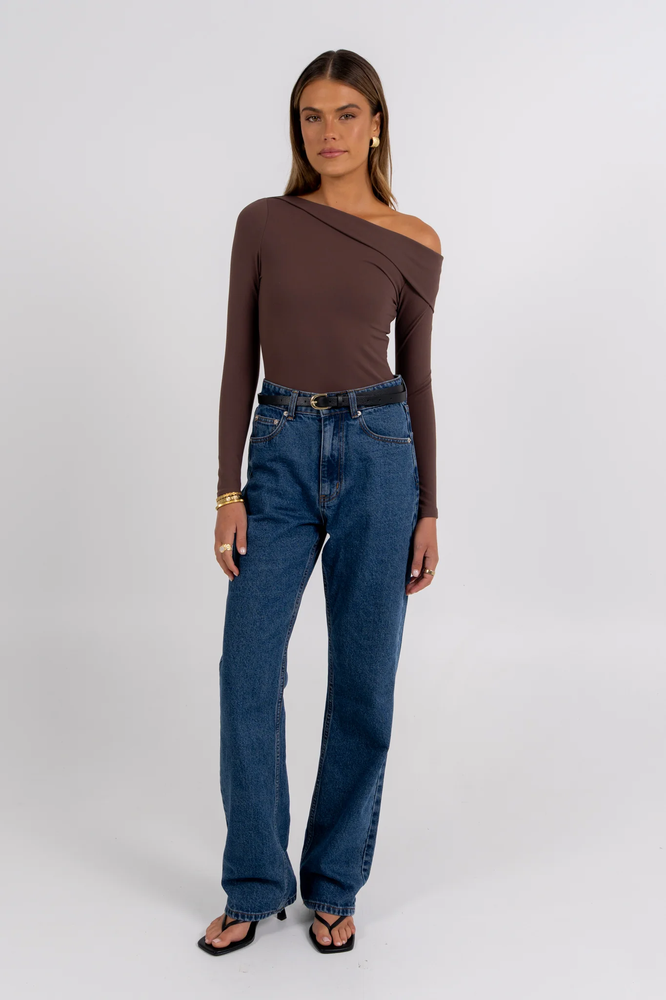 Juliette Long Sleeve Bodysuit Chocolate - Image 3