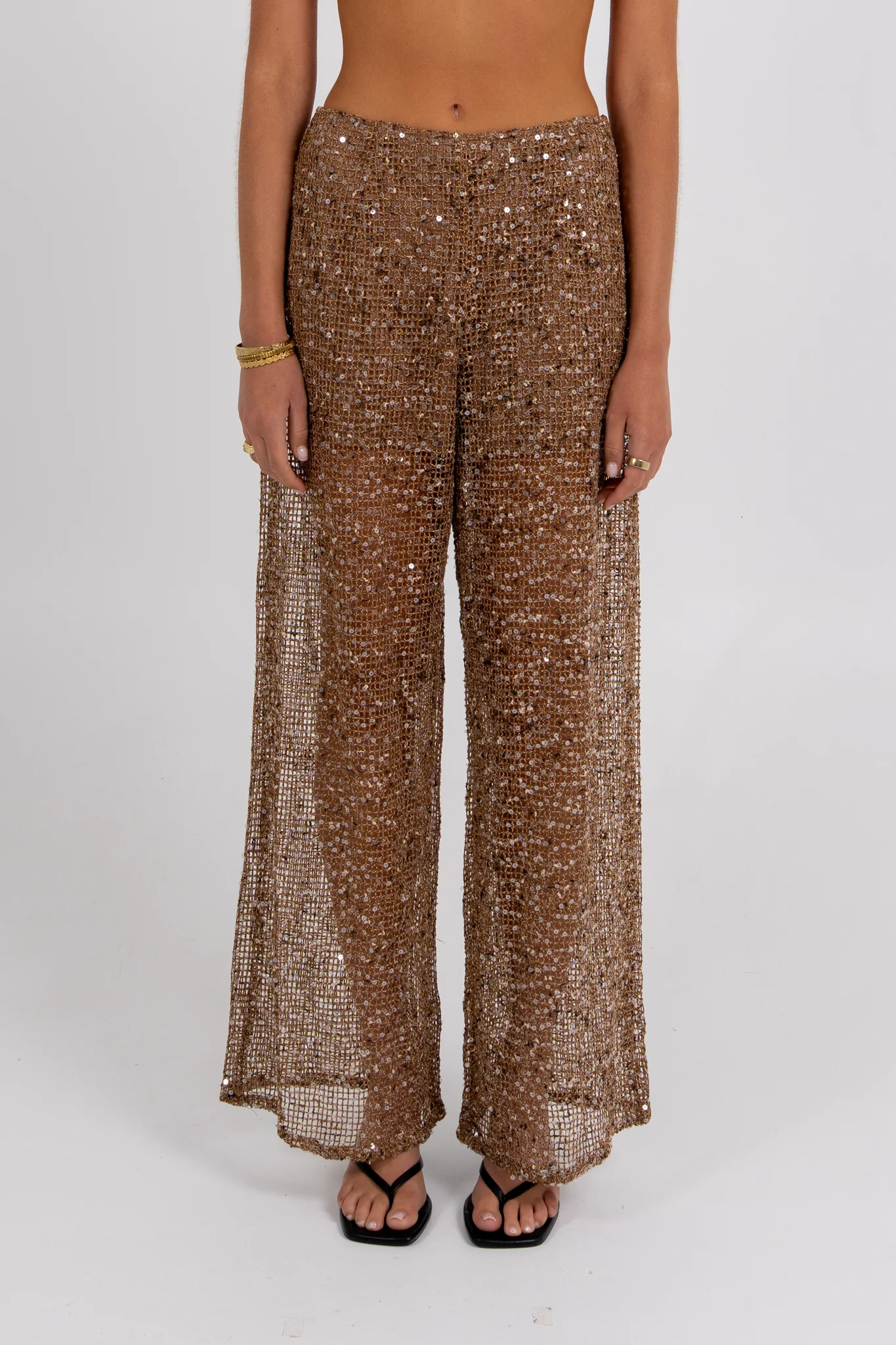 Juno Sequin Pant Mocha - Image 3