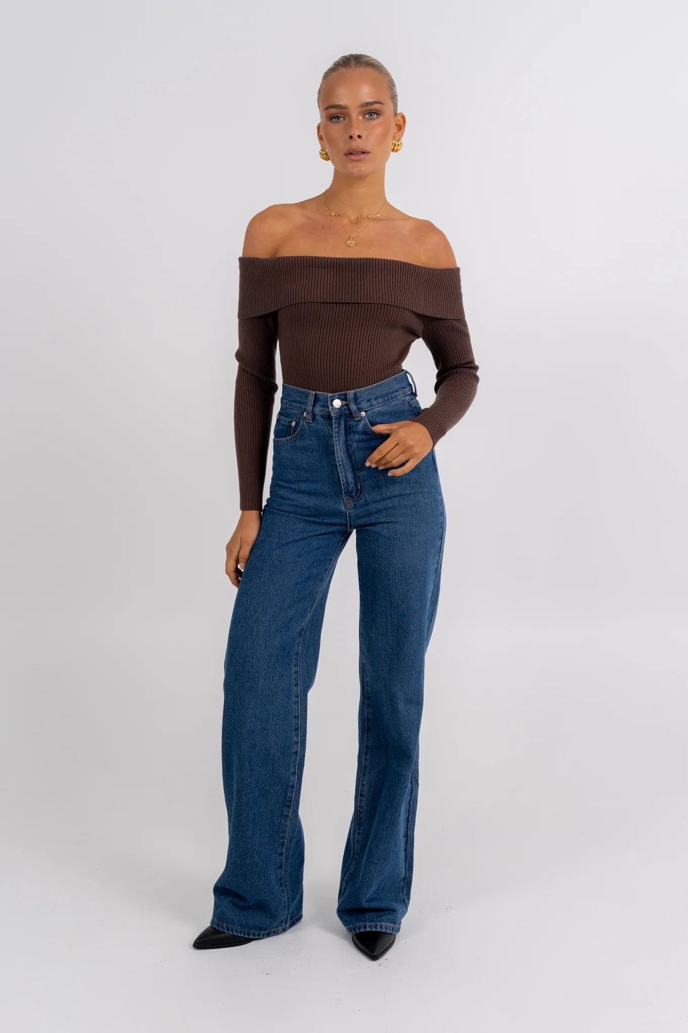 Kahlea Off-the-Shoulder Bodysuit Chocolate - Image 6