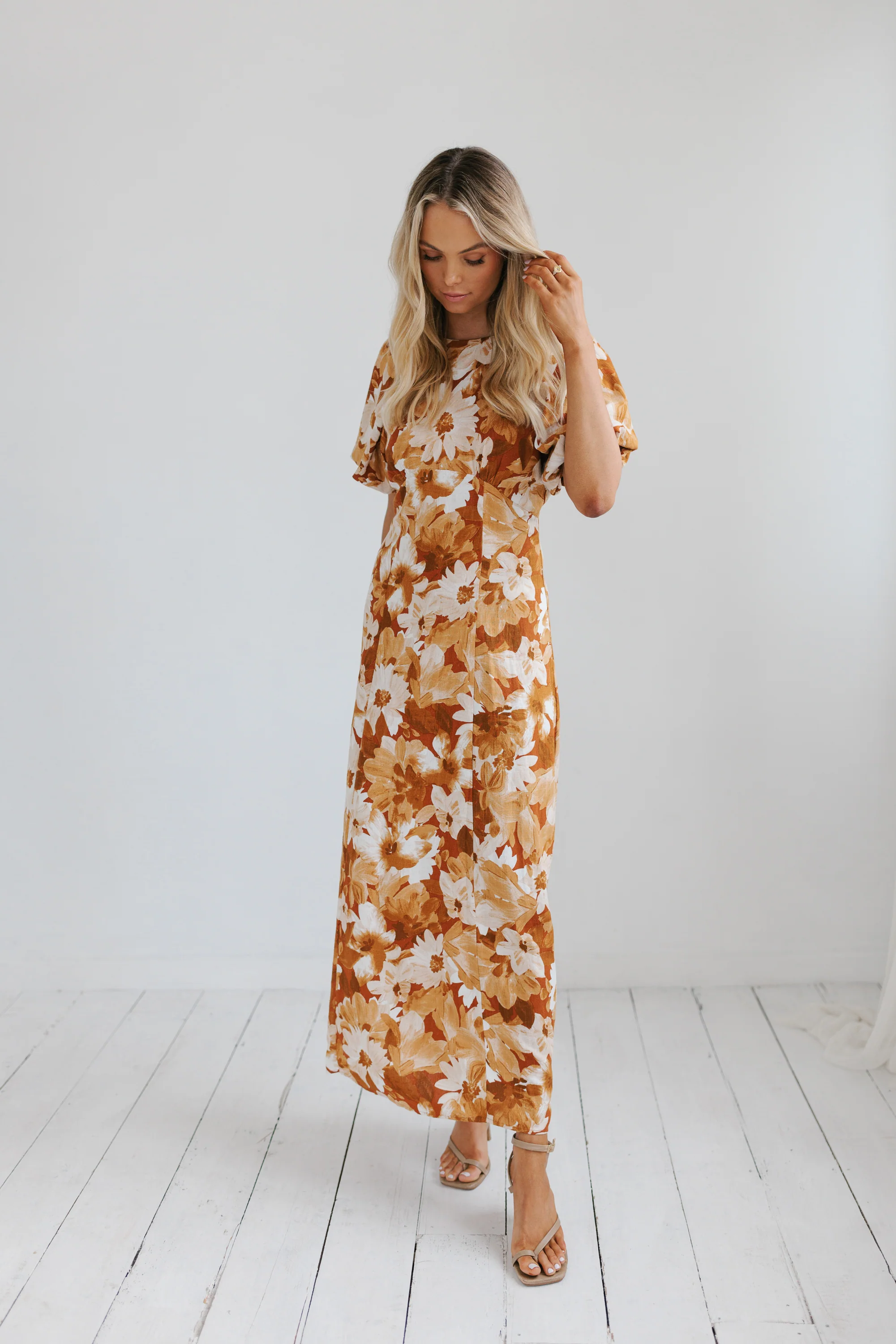 Layne Maxi Dress Rust Floral - Image 21