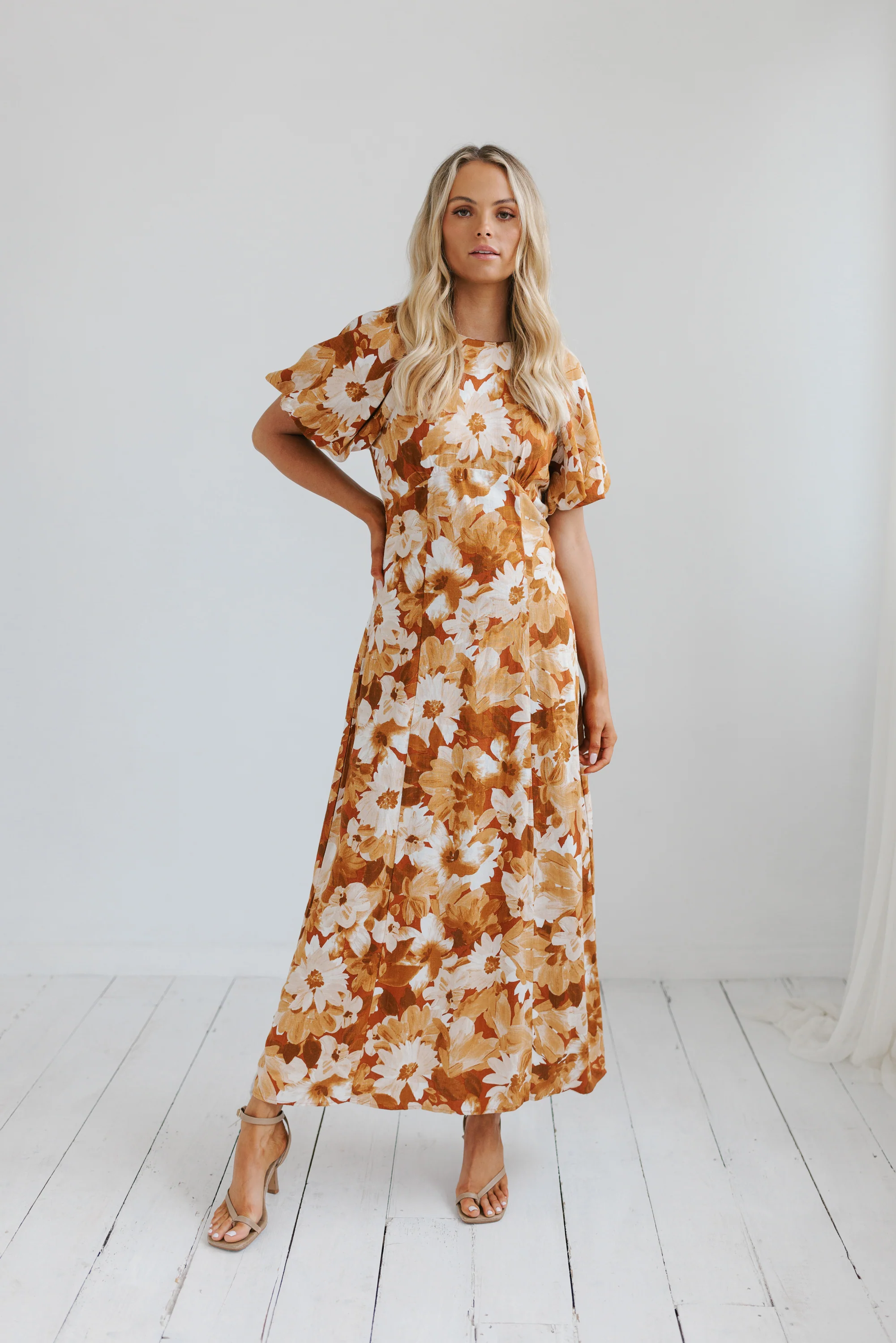 Layne Maxi Dress Rust Floral - Image 23