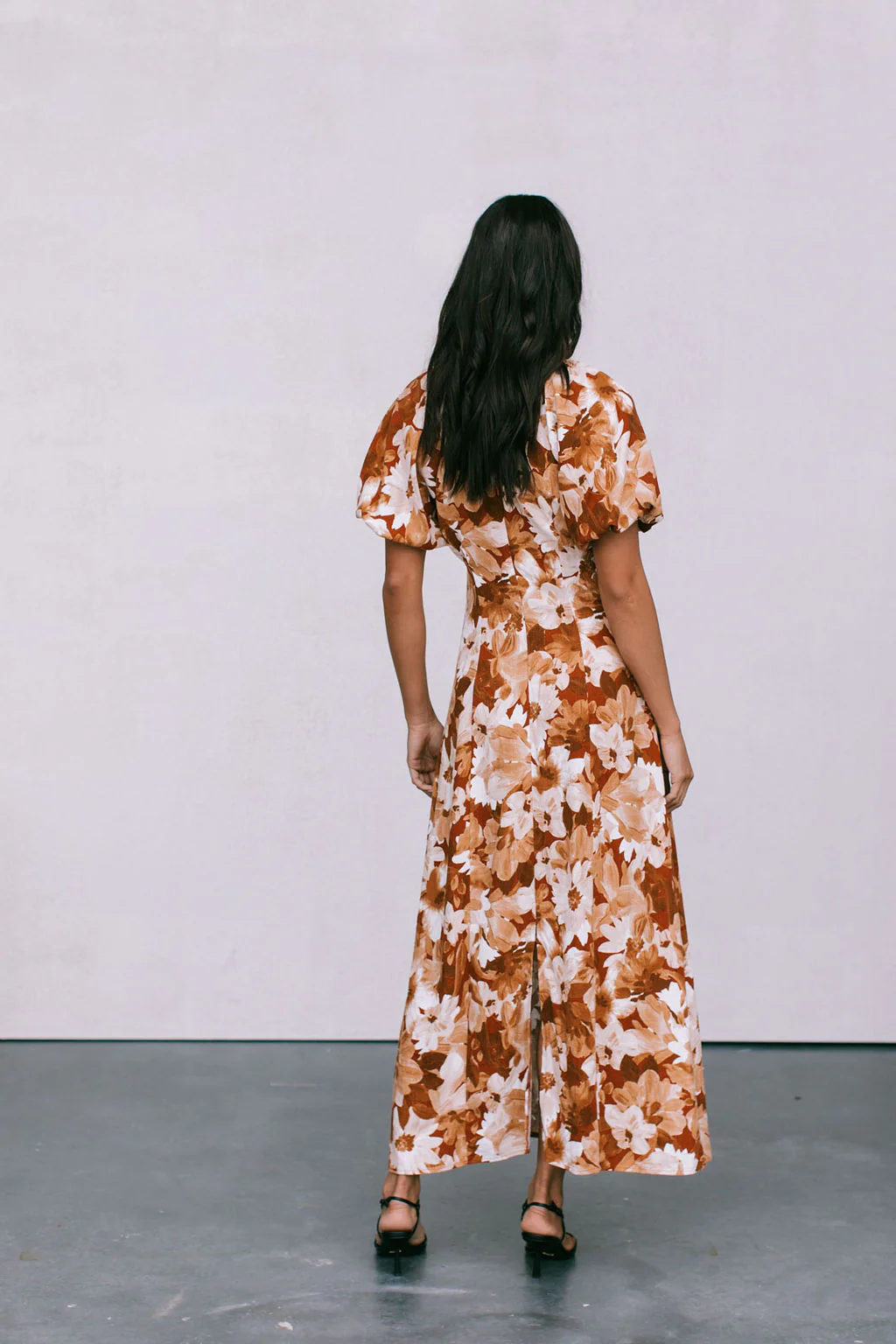 Layne Maxi Dress Rust Floral - Image 3