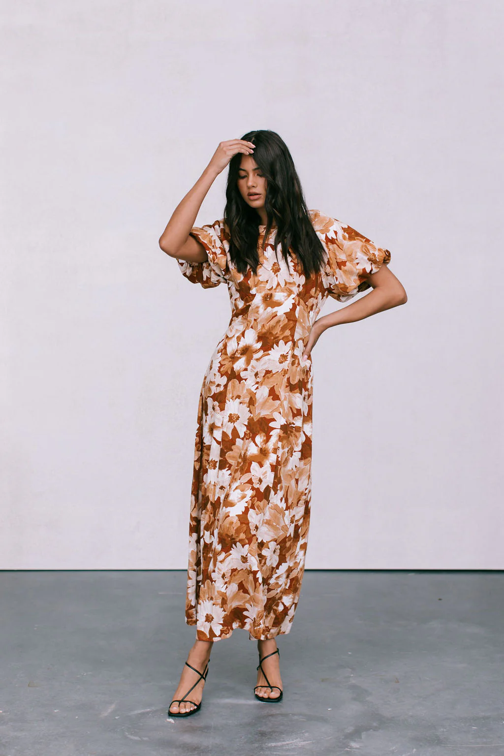 Layne Maxi Dress Rust Floral - Image 6