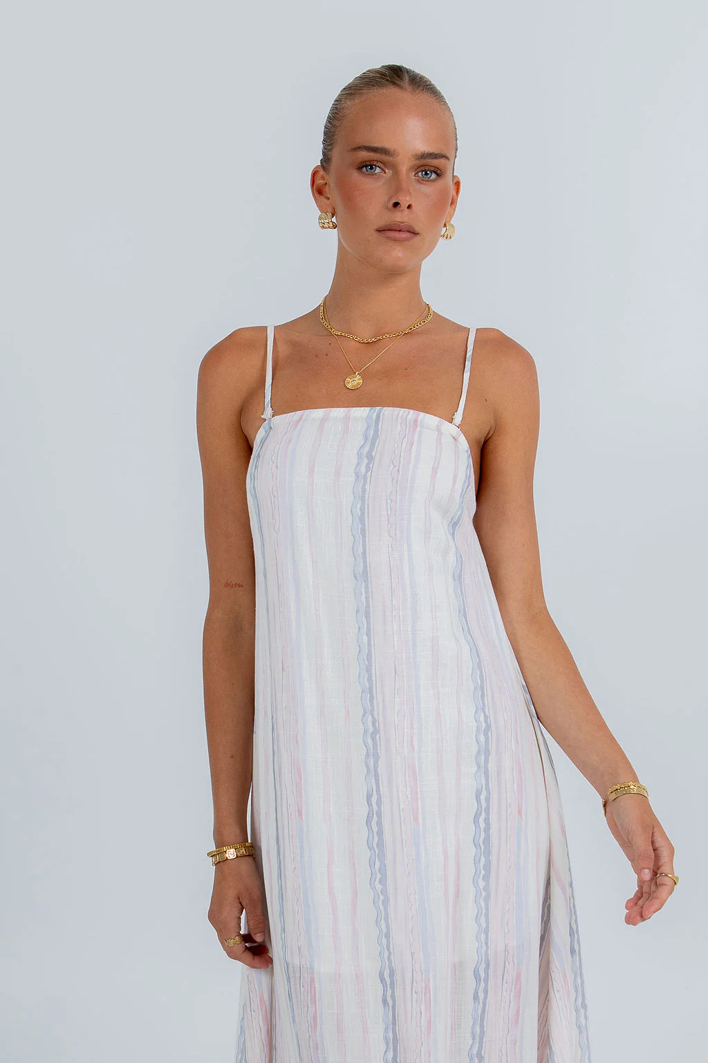 Bevissima Maxi Dress Pastel Stripe - Image 3
