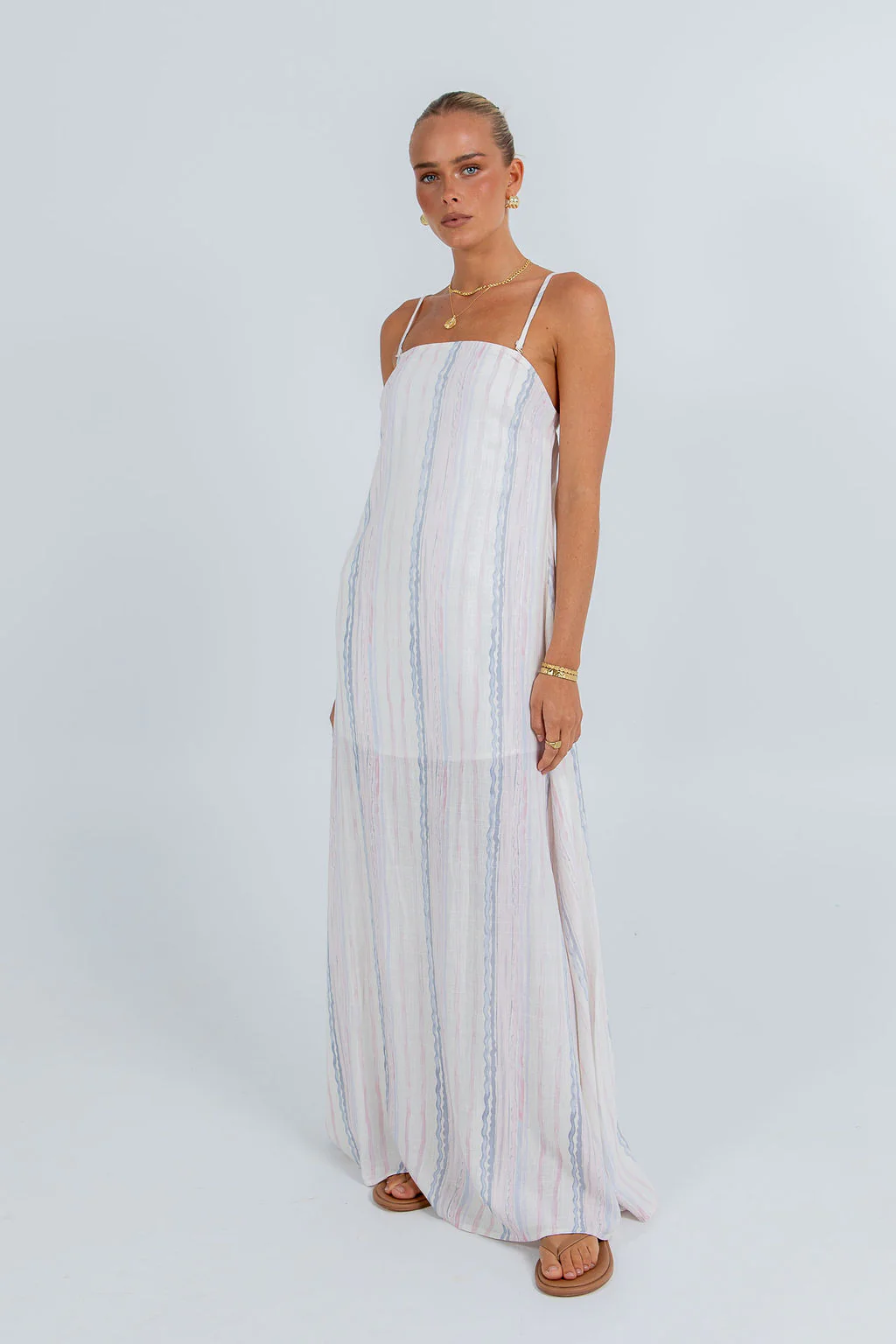 Bevissima Maxi Dress Pastel Stripe - Image 9