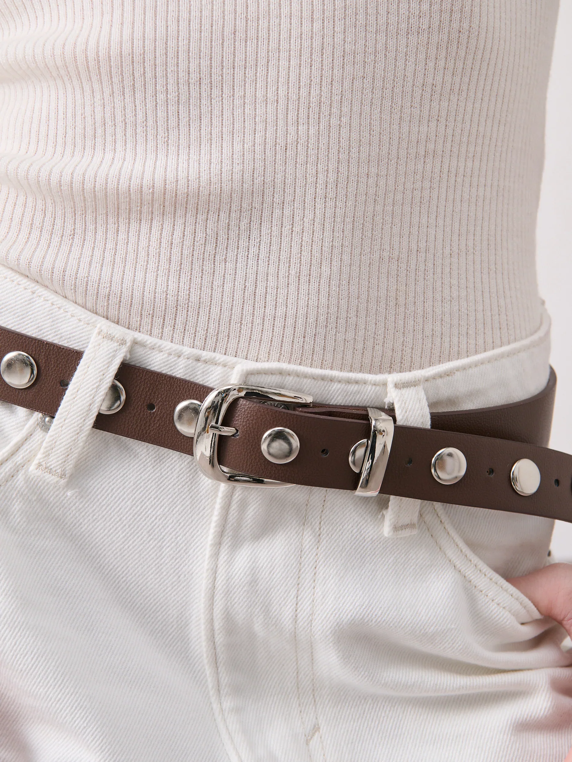 Liah Studded Belt Brown - Image 2