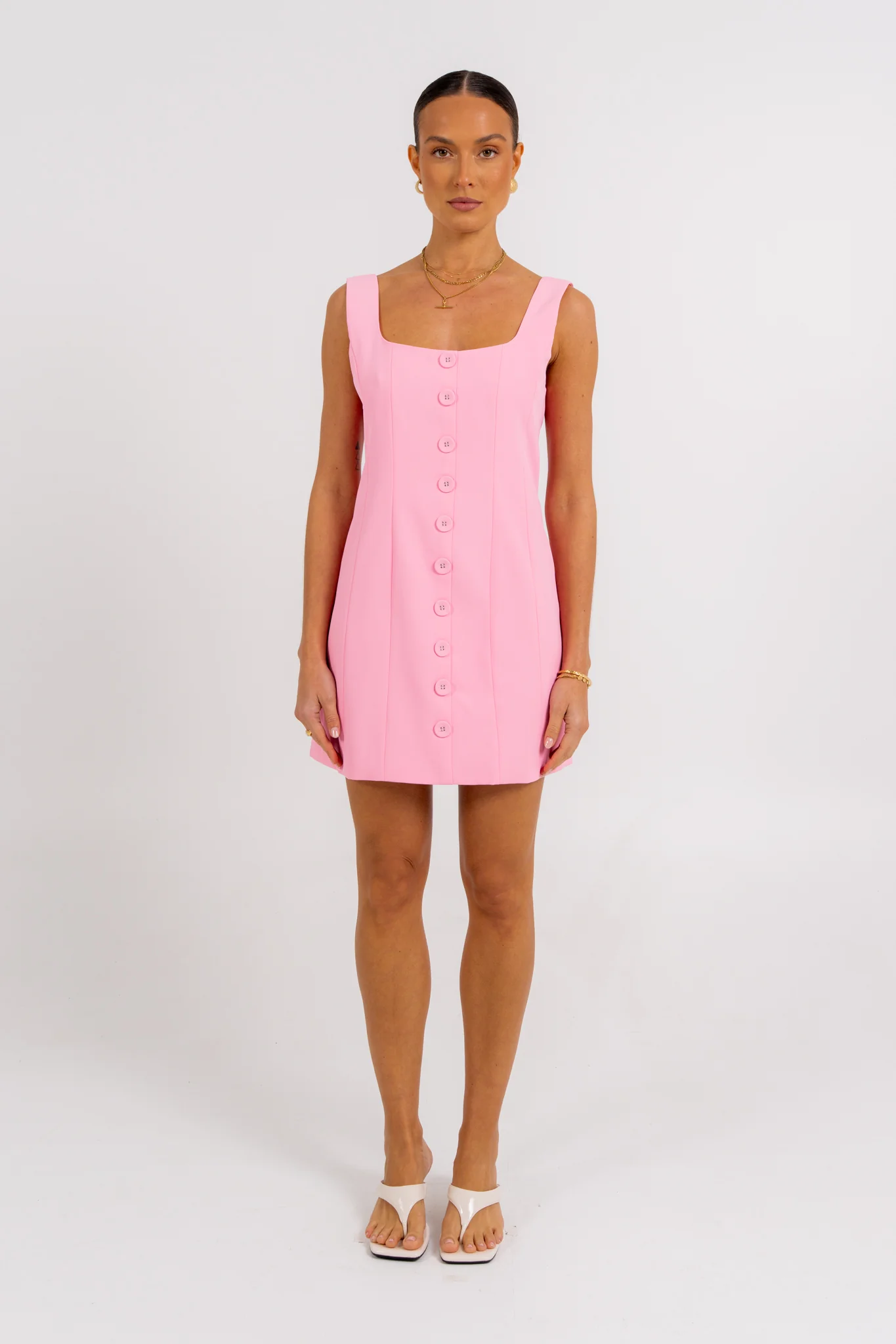 Livia Mini Dress Candy Pink - Image 3