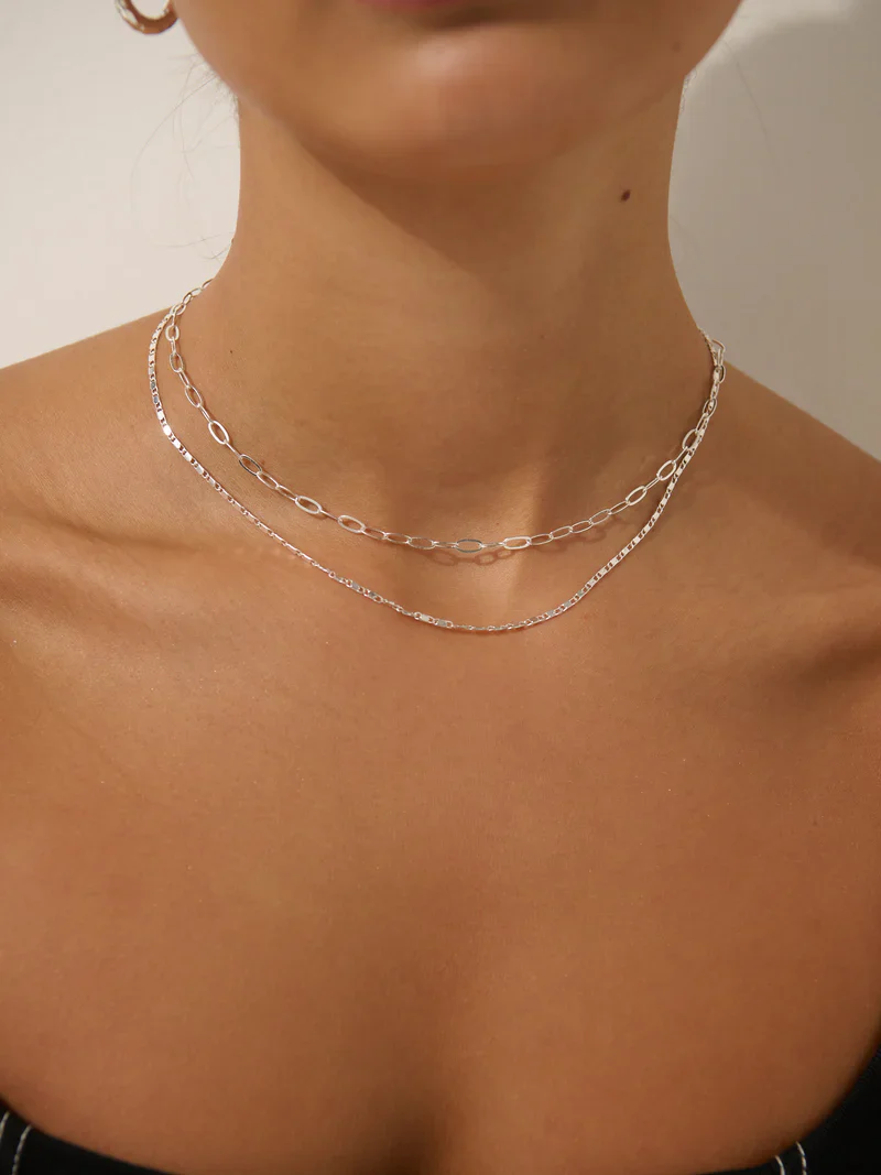 Luna Layered Necklace Silver - Image 2