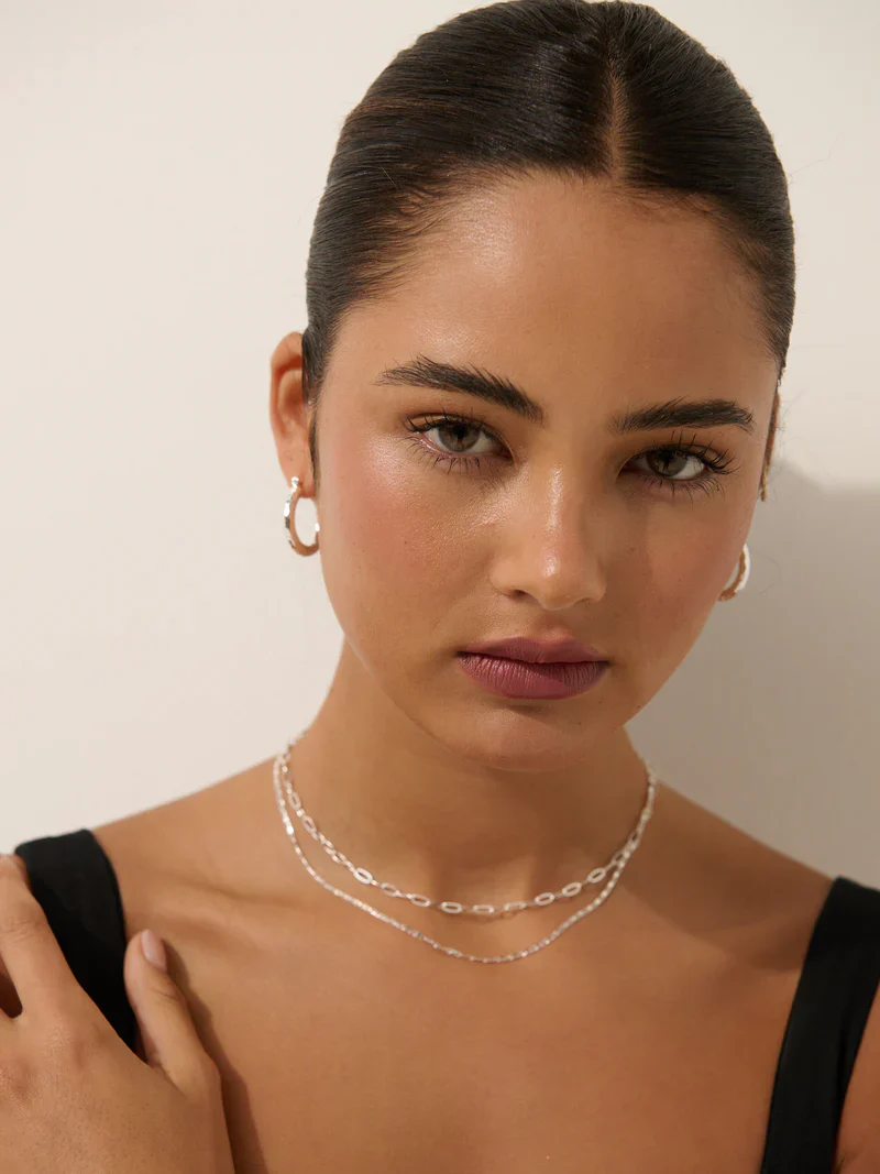 Luna Layered Necklace Silver - Image 5