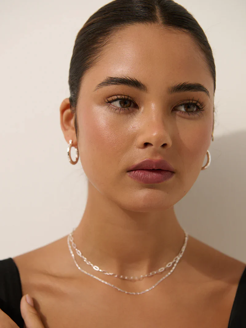Luna Layered Necklace Silver - Image 7