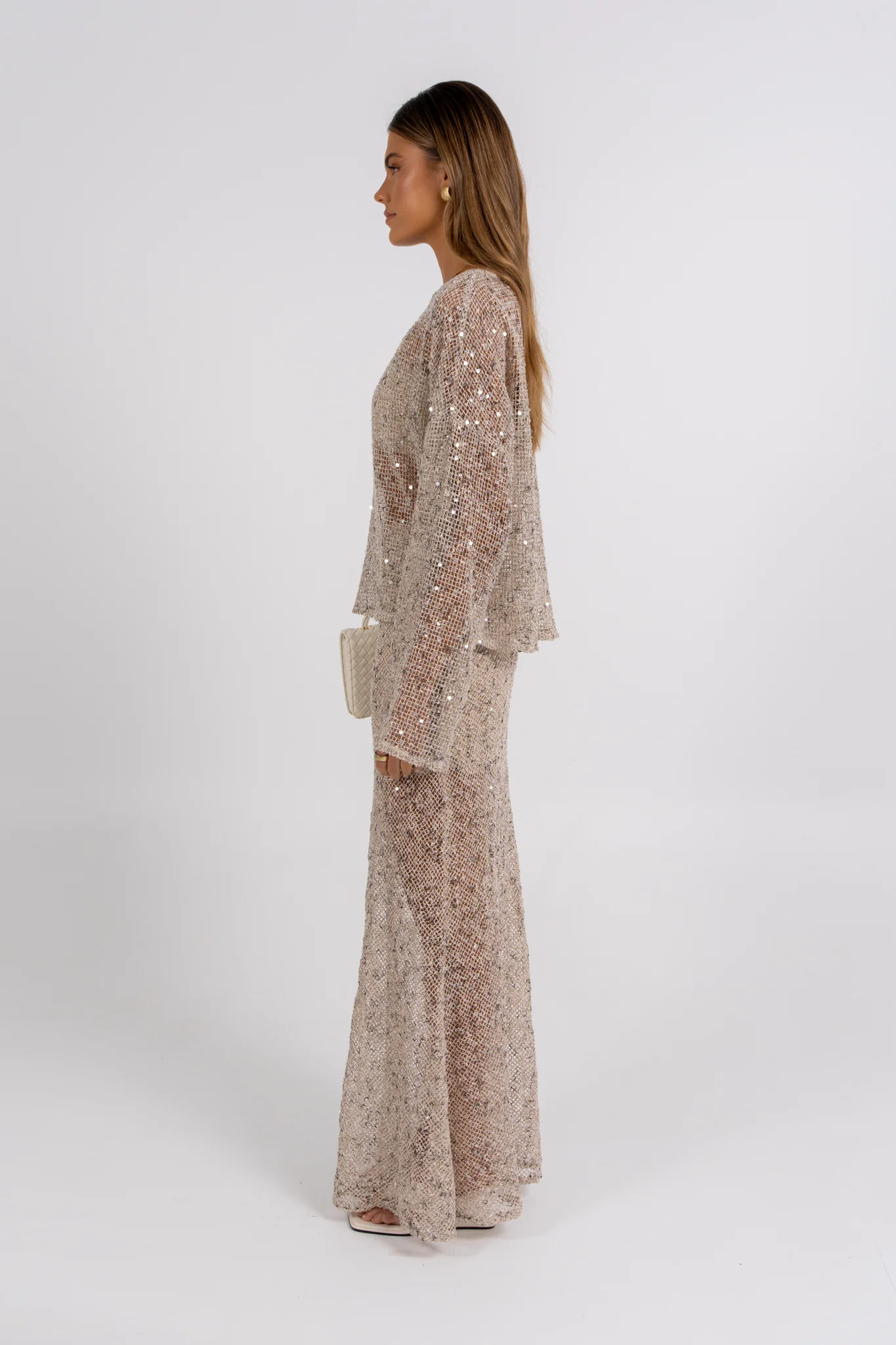 Mae Sequin Top Beige - Image 4