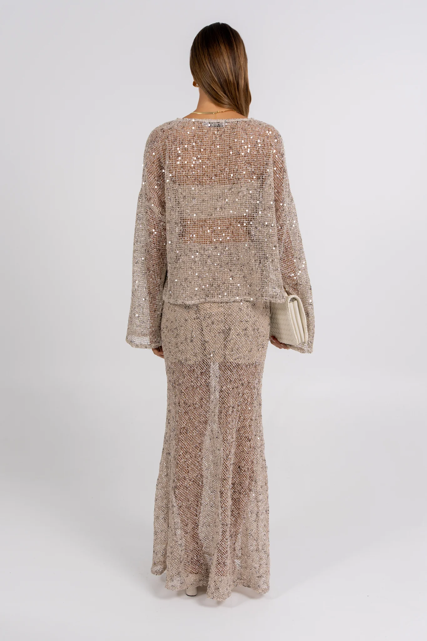 Mae Sequin Top Beige - Image 6