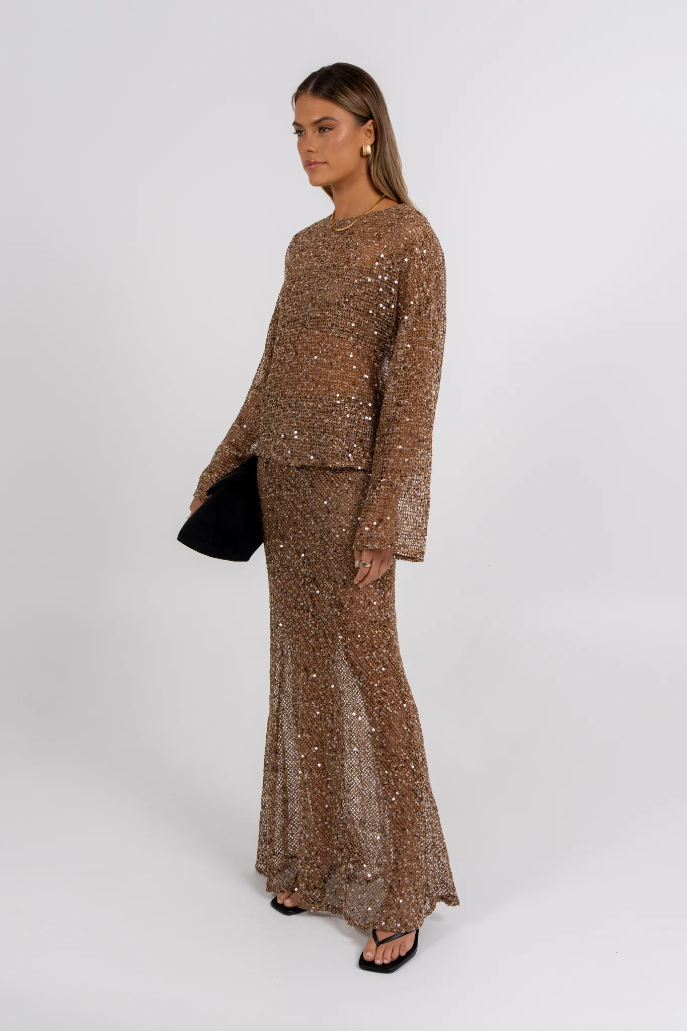 Mae Sequin Top Mocha - Image 7