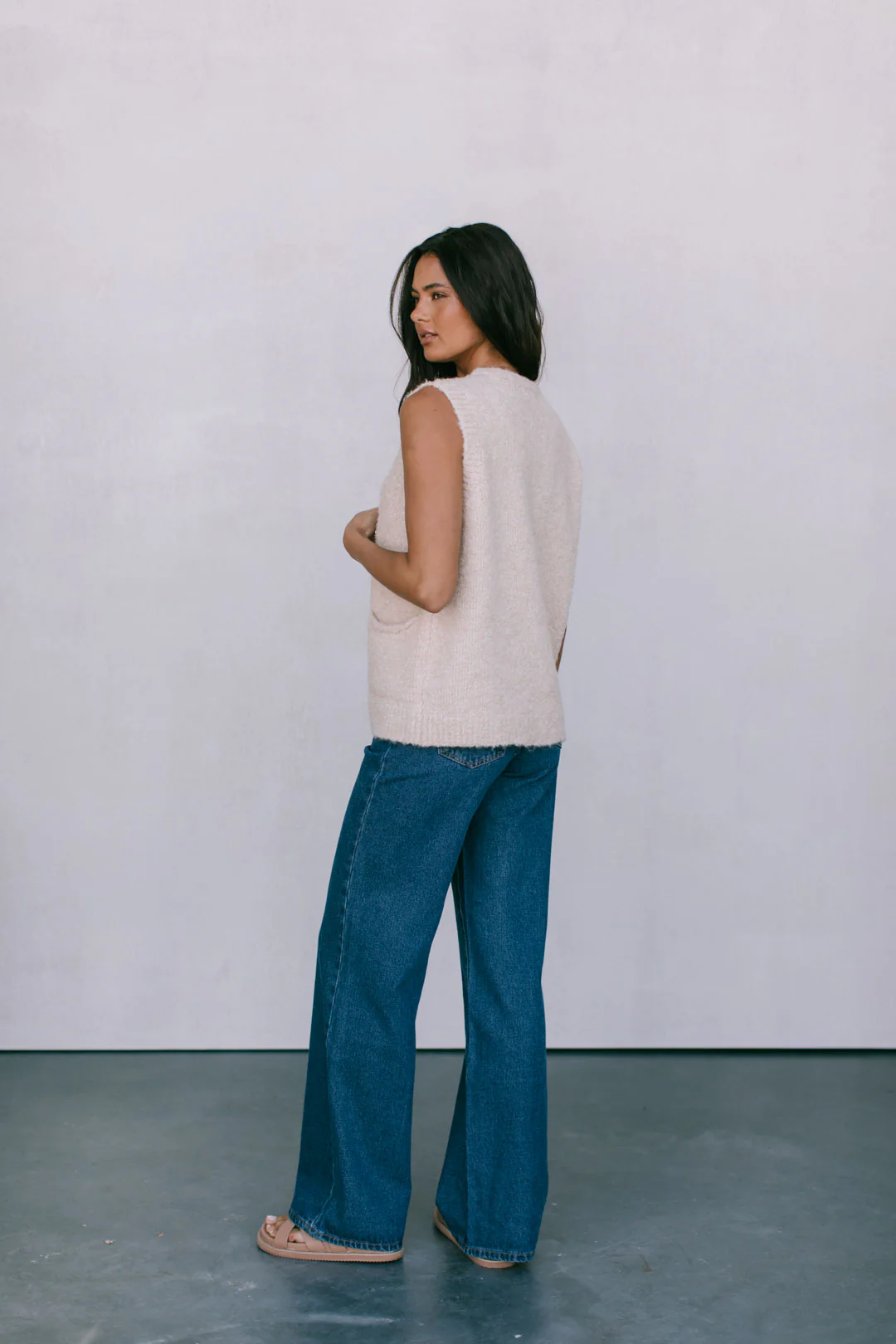 Nadia Knit Vest Beige - Image 7