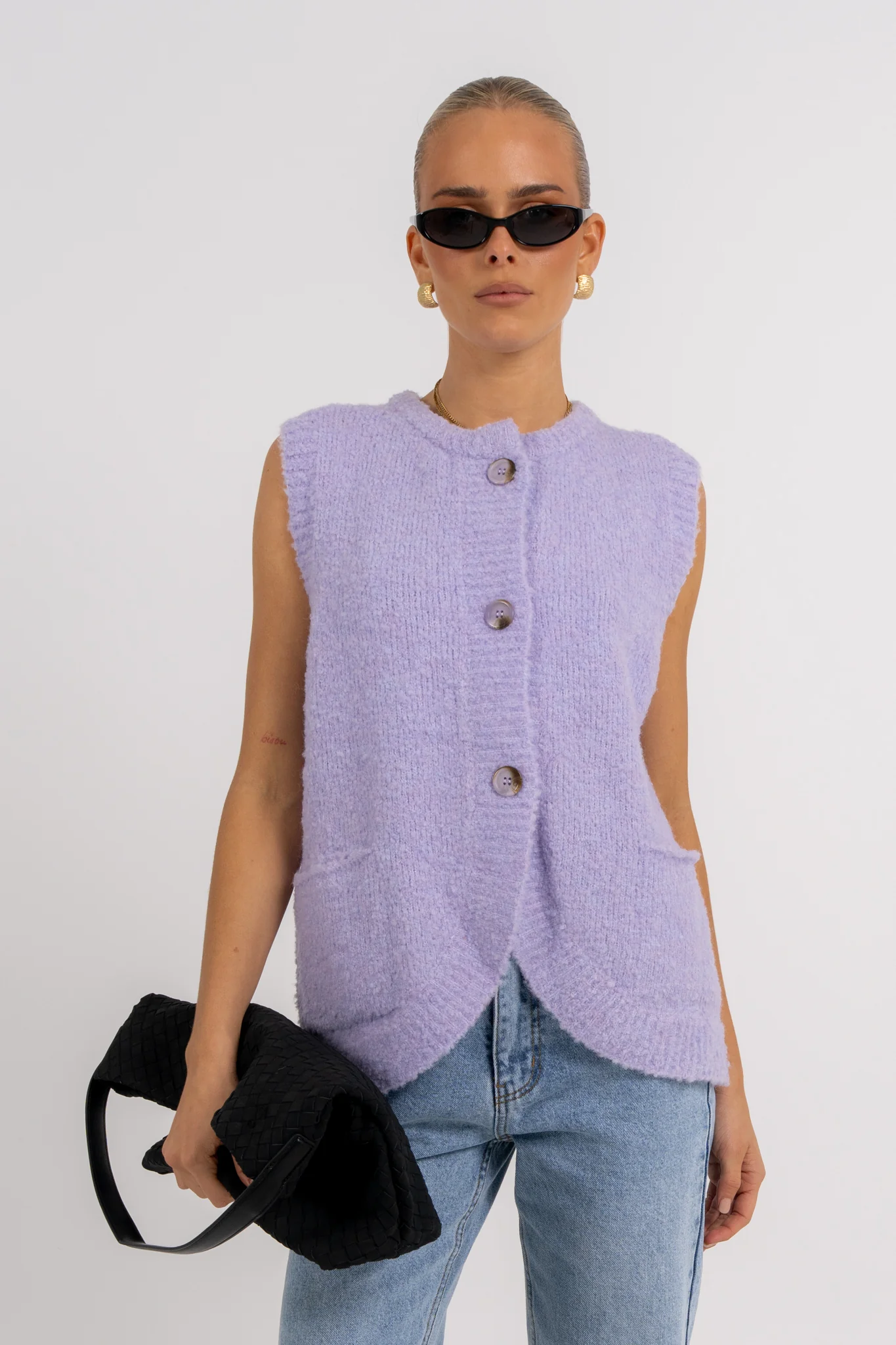 Nadia Knit Vest Lilac Marle - Image 5