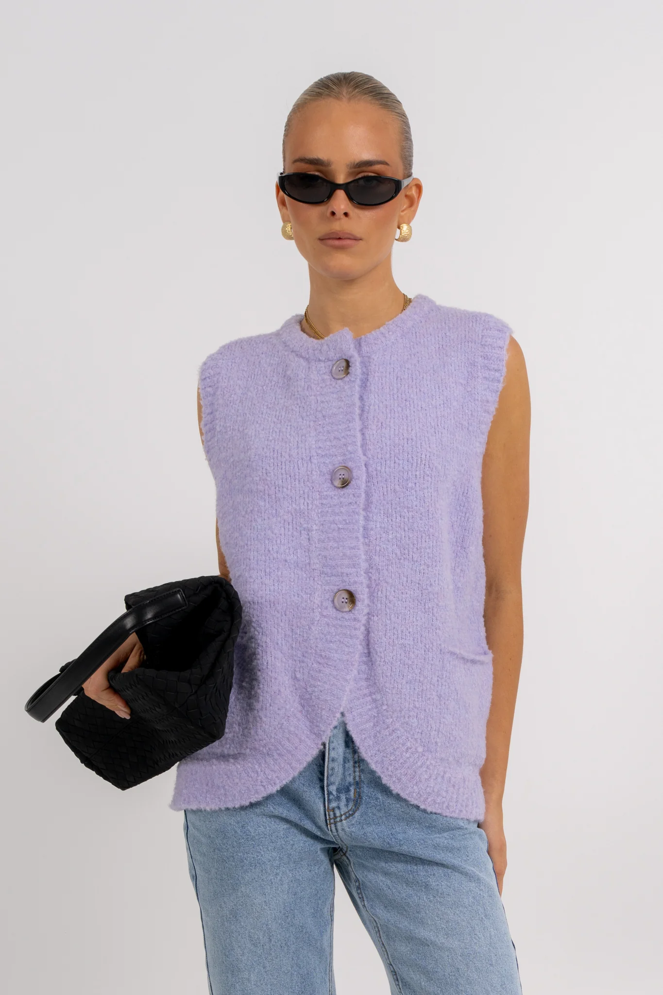 Nadia Knit Vest Lilac Marle - Image 7
