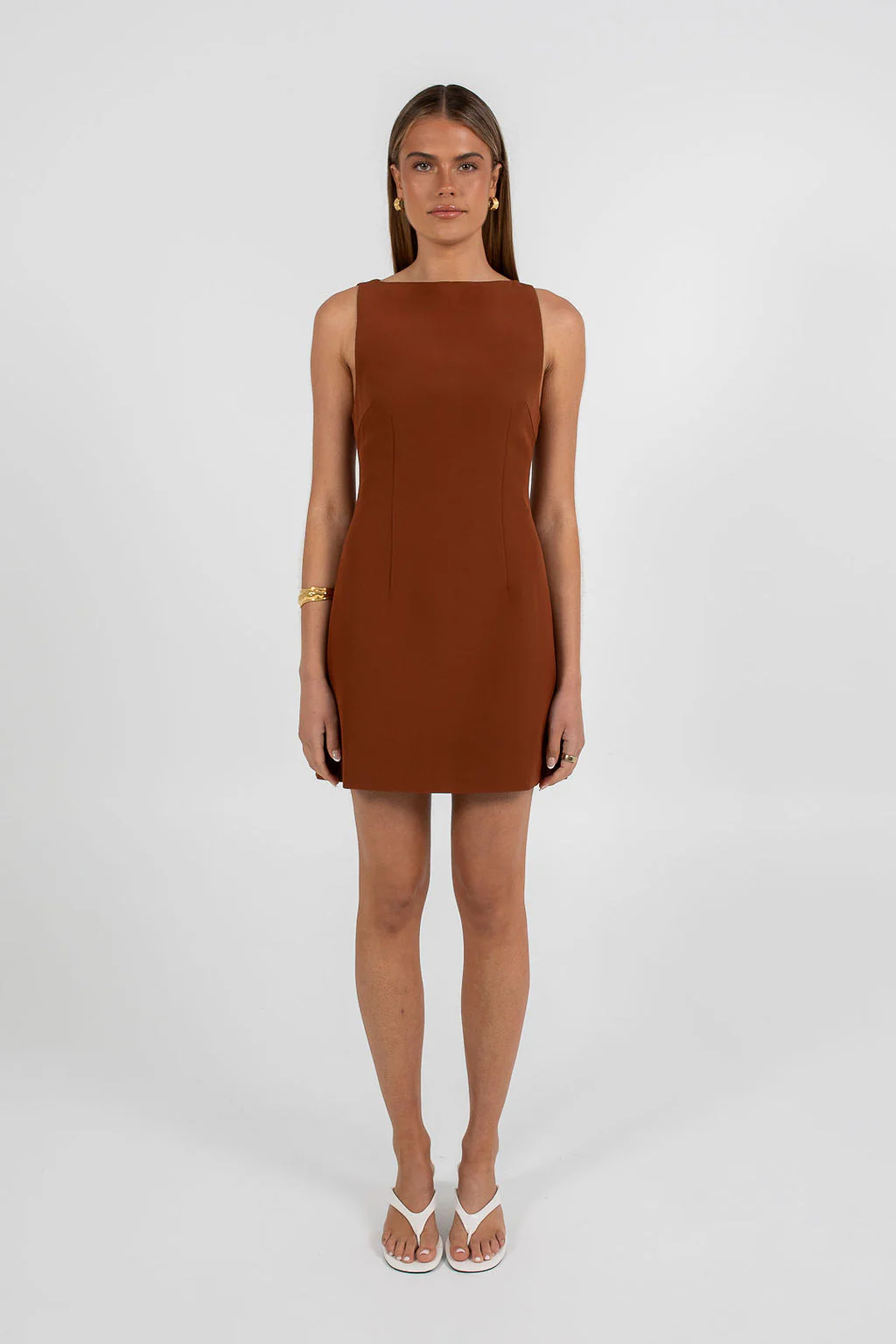Natalia Mini Dress Brown - Image 3