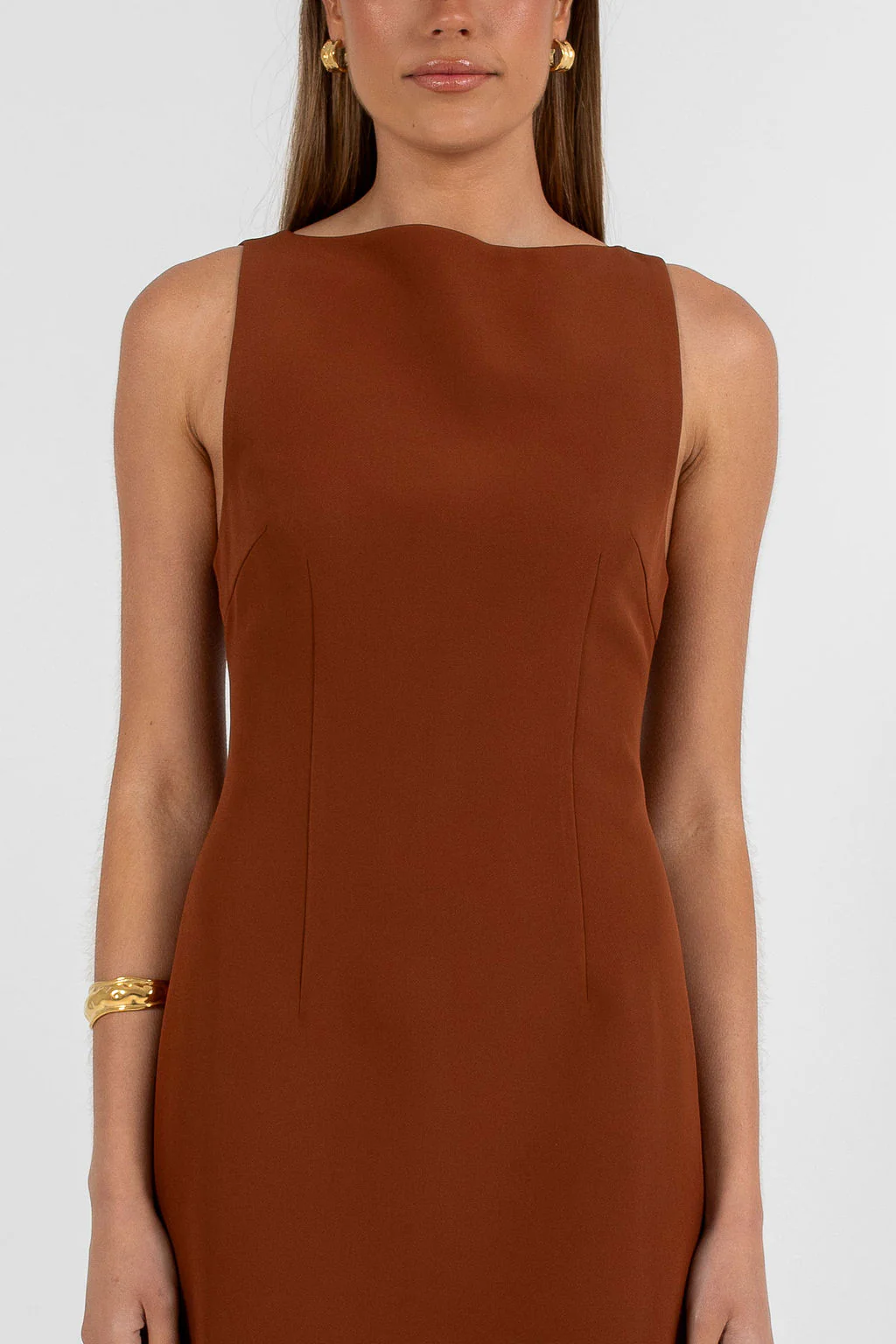 Natalia Mini Dress Brown - Image 5