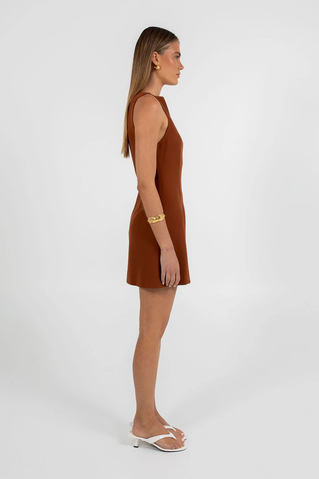 Natalia Mini Dress Brown - Image 6