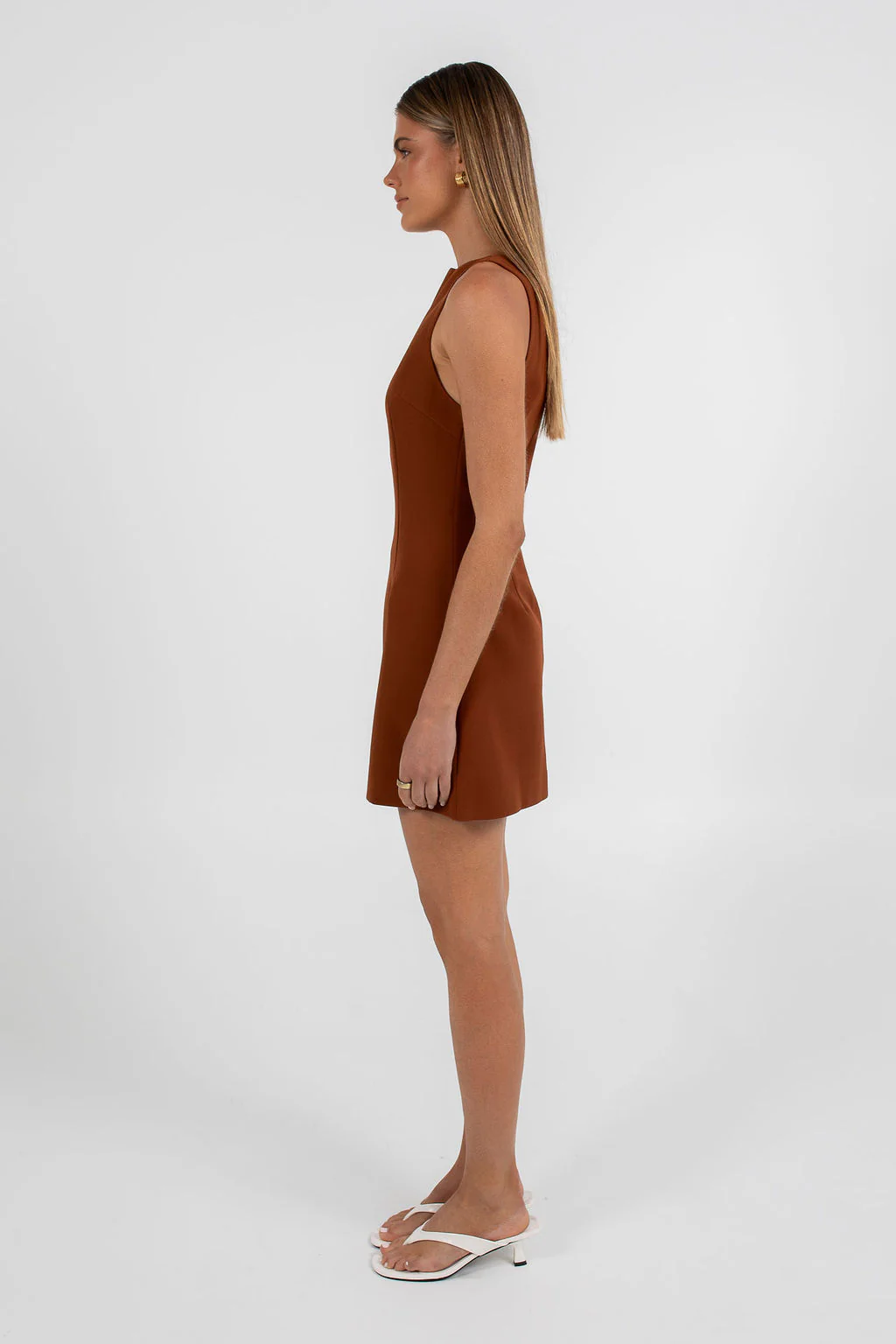 Natalia Mini Dress Brown - Image 8