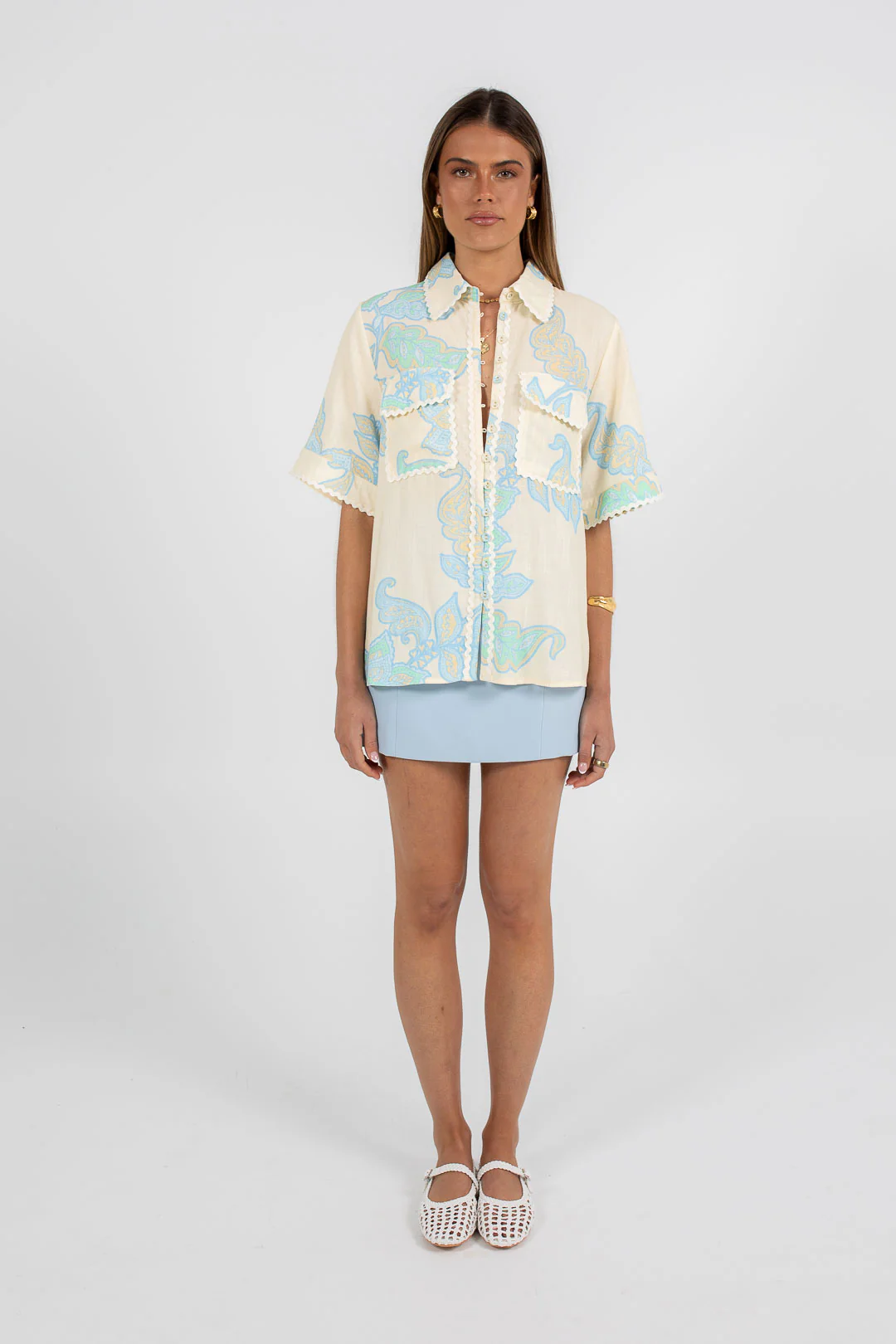 Nellie Mini Skirt Powder Blue - Image 10