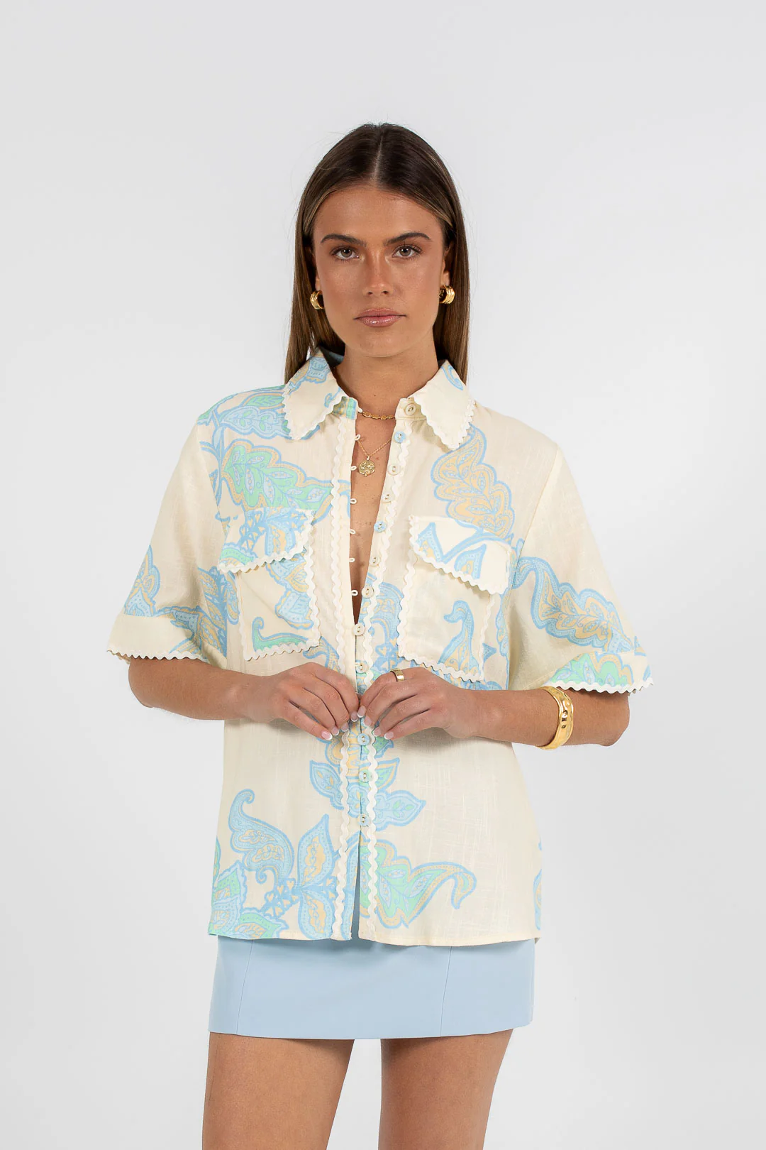 Nellie Mini Skirt Powder Blue - Image 13