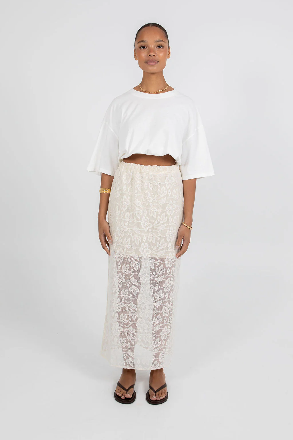 Nelly Lace Skirt Cream - Image 3