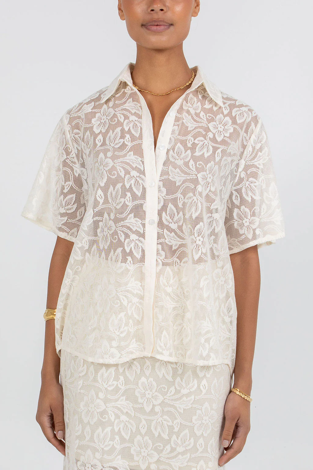 Nelly Lace Skirt Cream - Image 4