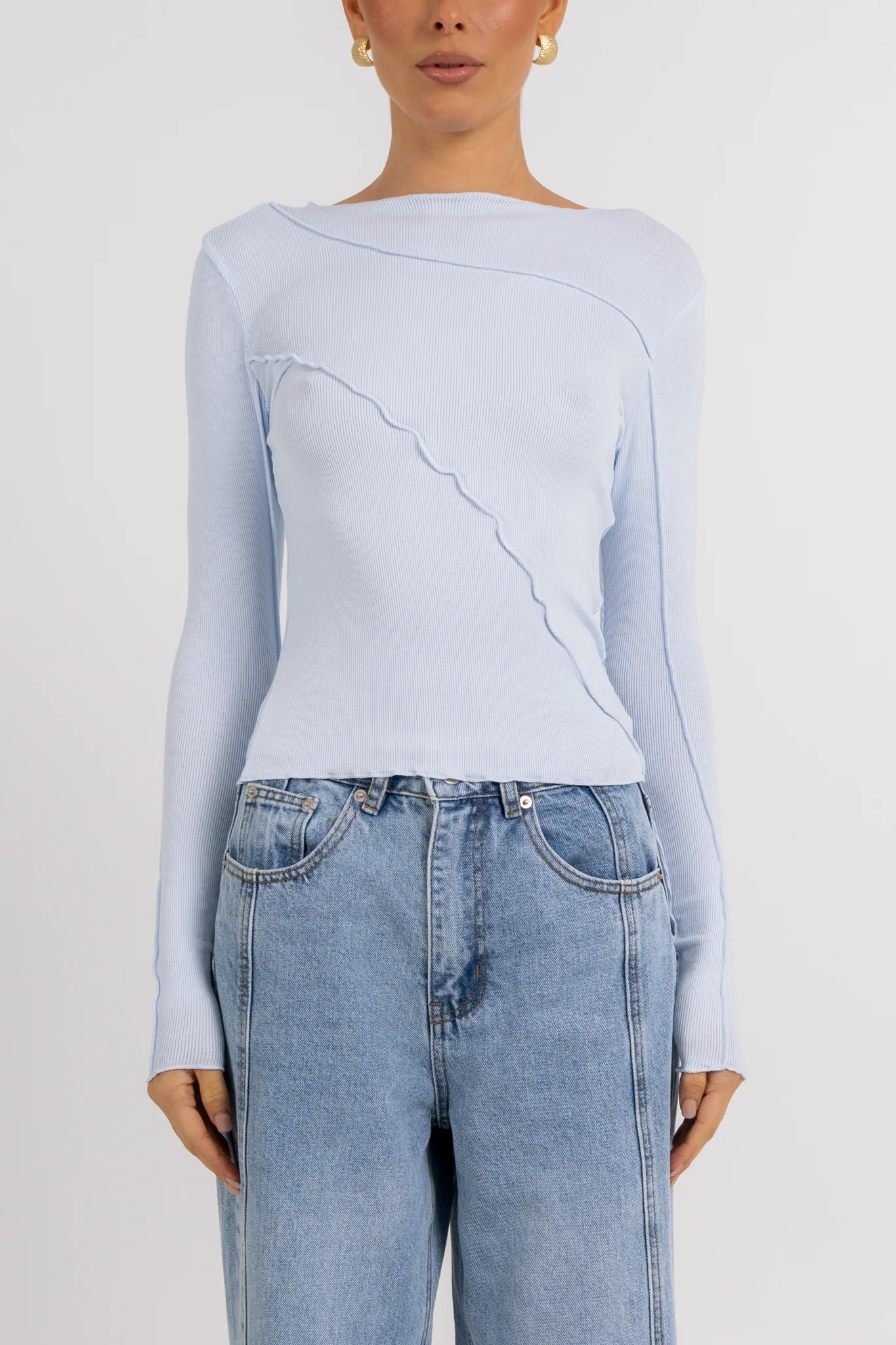 Nicka Long Sleeve Top Blue - Image 2