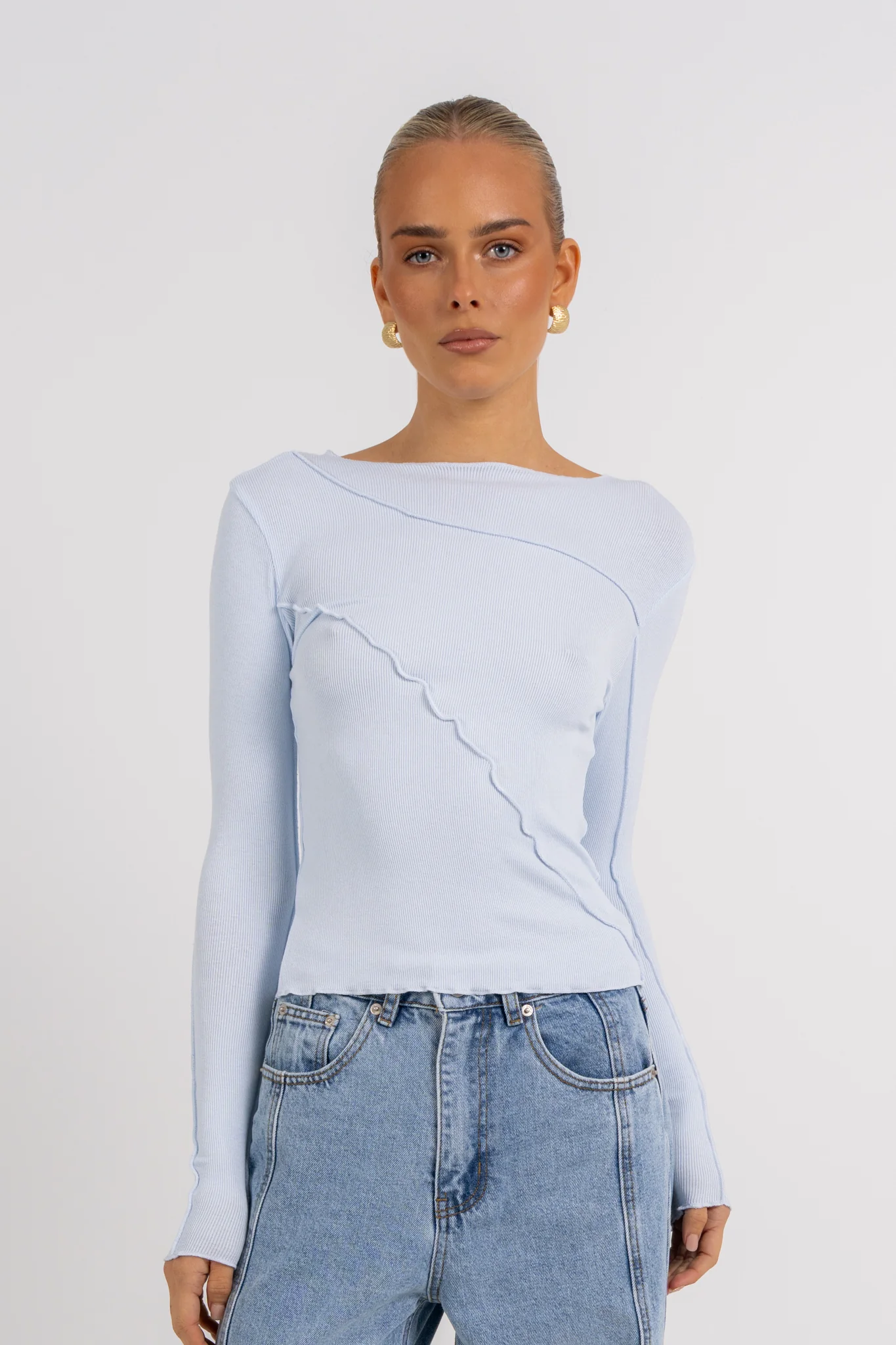 Nicka Long Sleeve Top Blue - Image 4