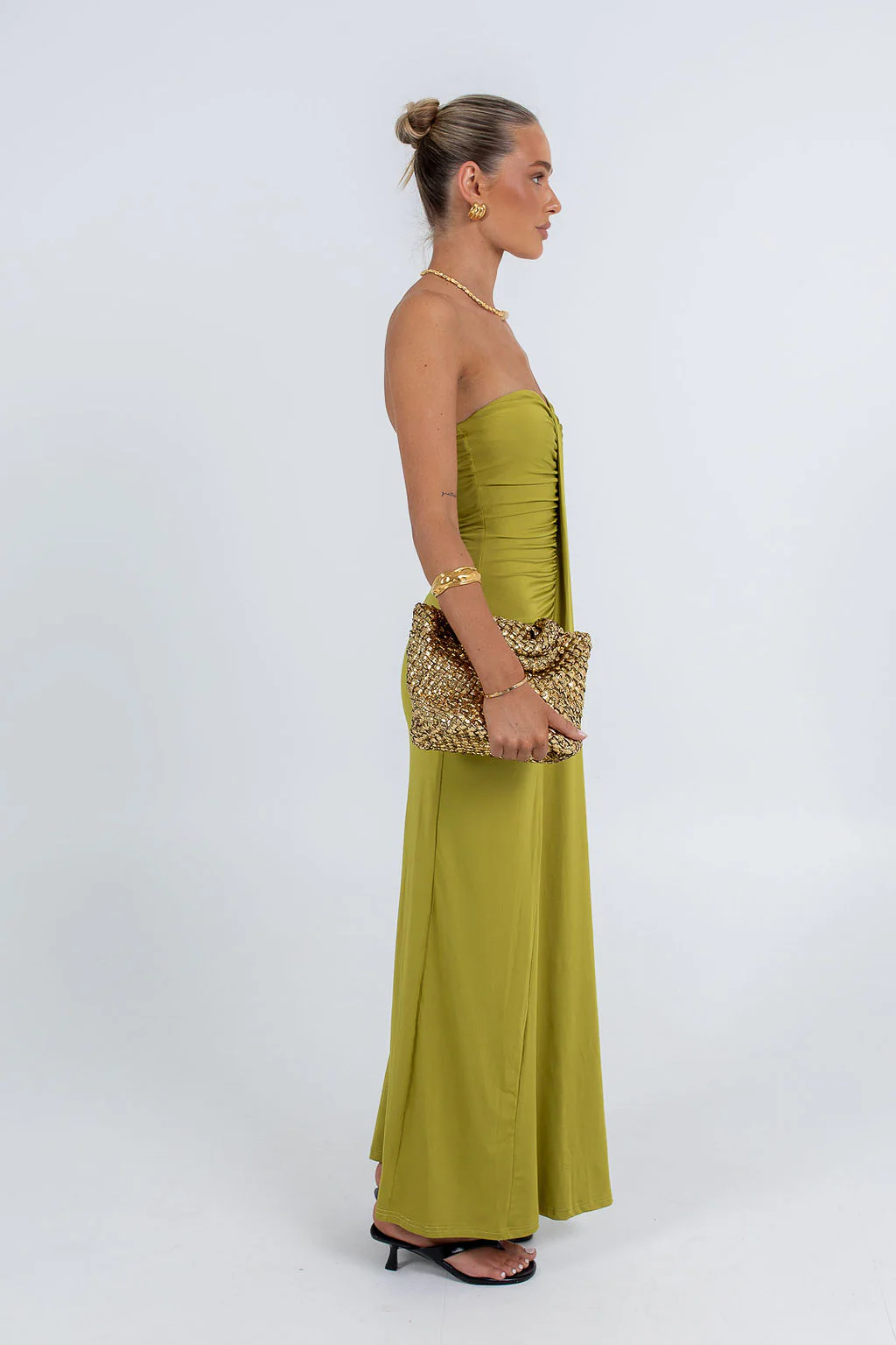 Nicole Maxi Dress Olive - Image 11