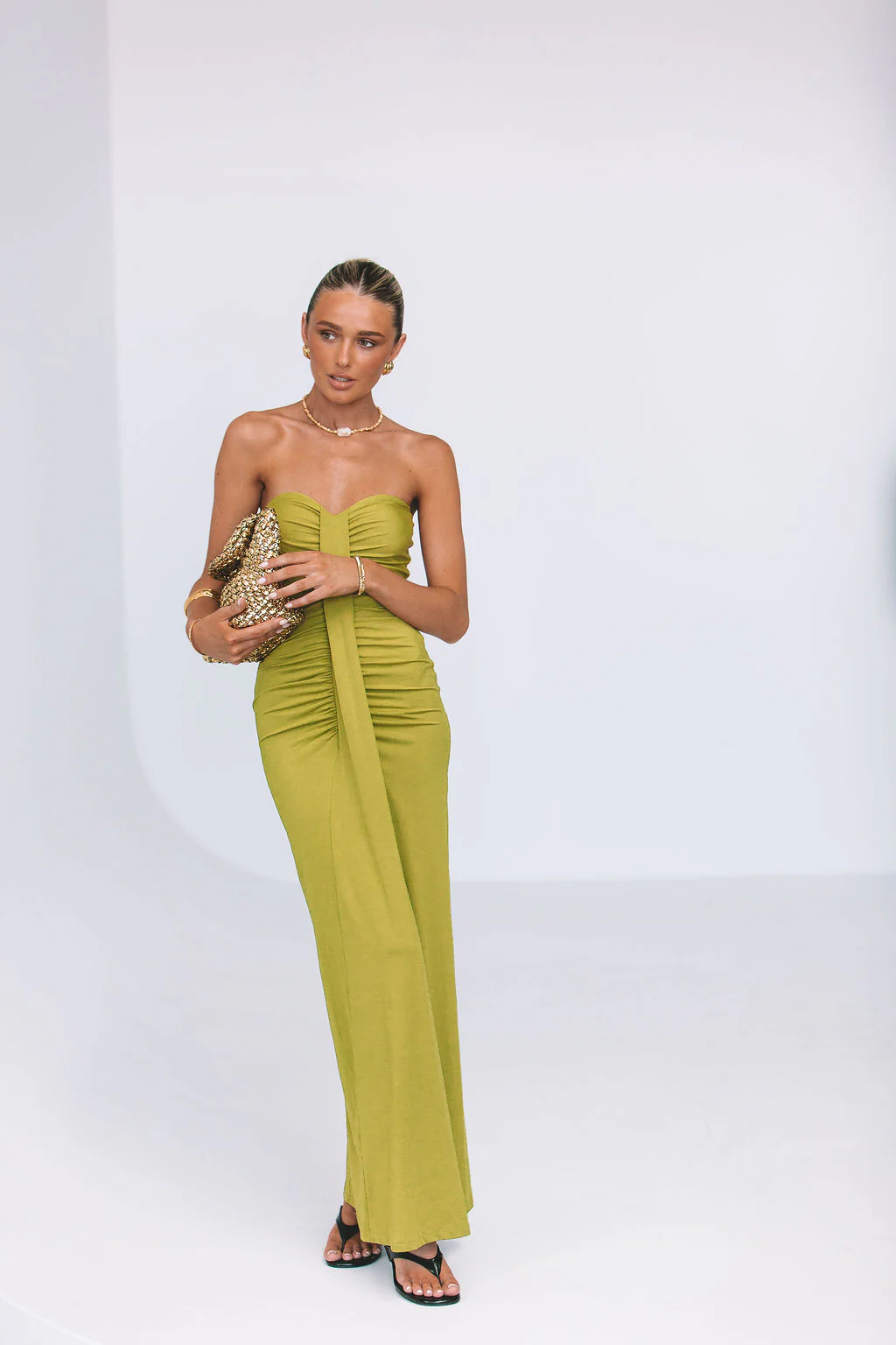 Nicole Maxi Dress Olive - Image 12