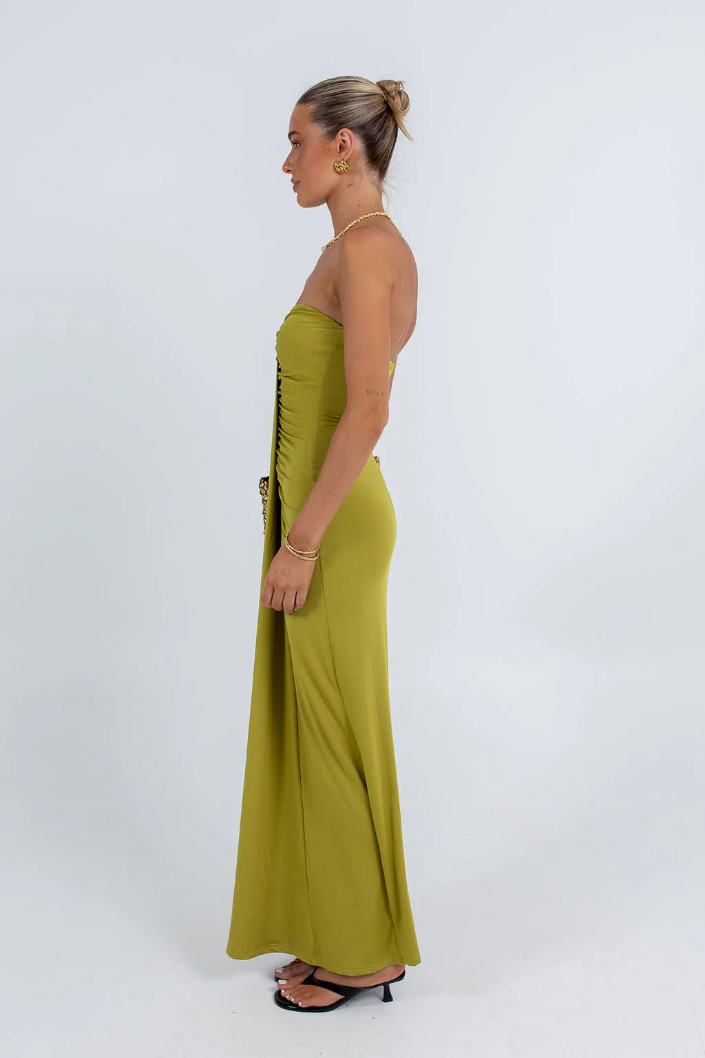 Nicole Maxi Dress Olive - Image 13