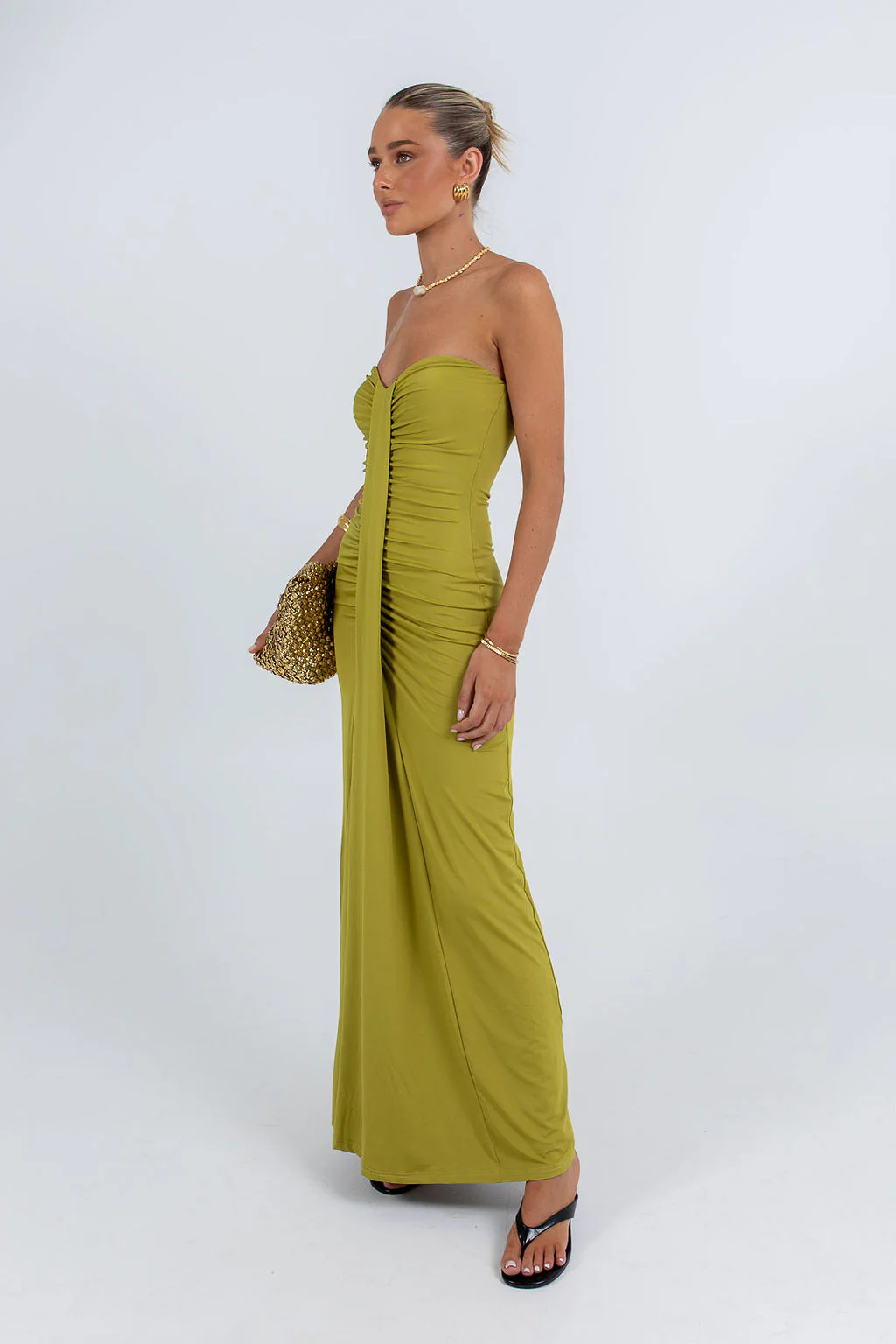 Nicole Maxi Dress Olive - Image 4