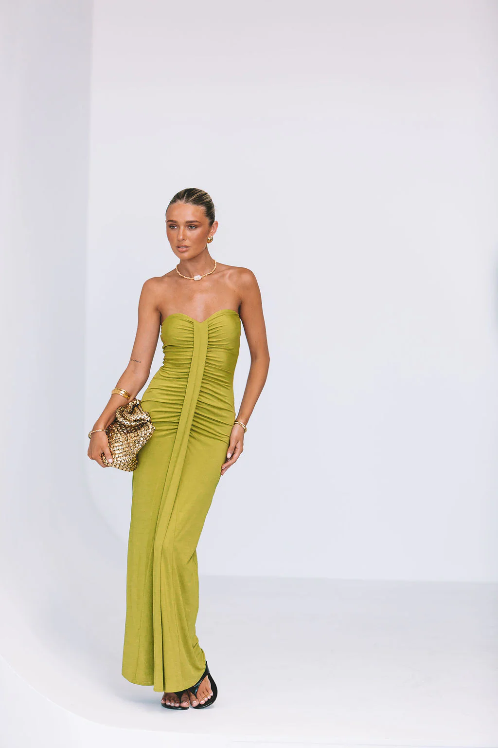 Nicole Maxi Dress Olive - Image 7