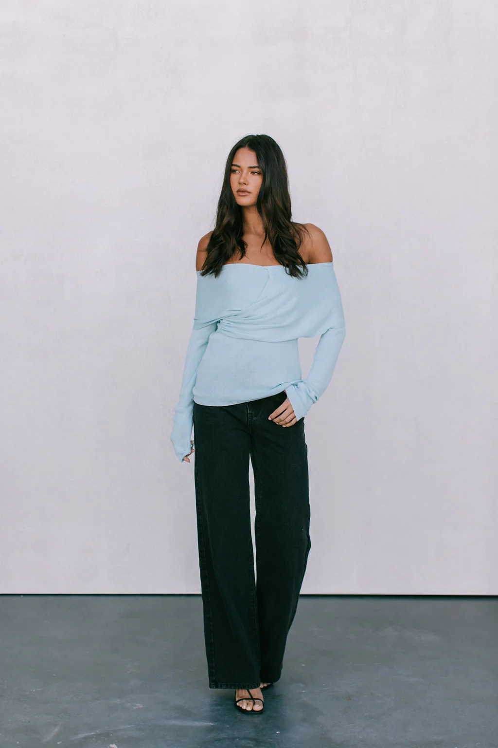 Nima Long Sleeve Top Baby Blue - Image 3