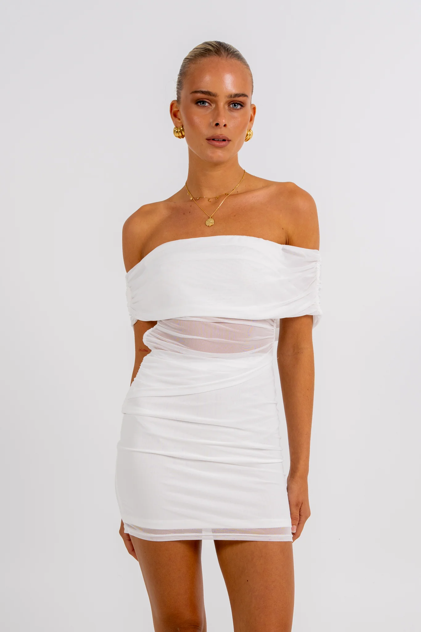 Niya Mini Dress White - Image 7