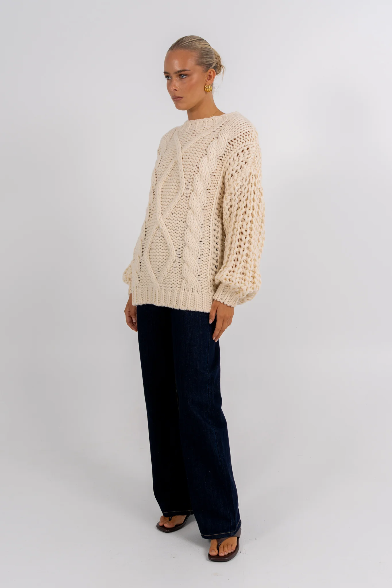 Nuriah Knit Jumper Cream - Image 3