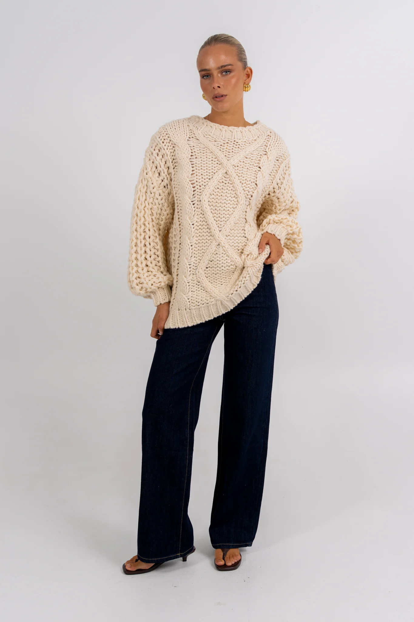 Nuriah Knit Jumper Cream - Image 6