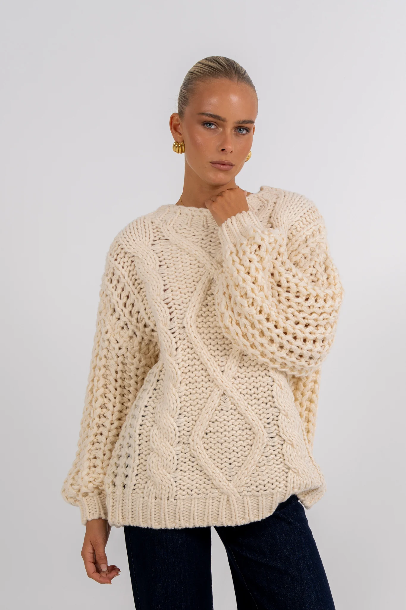 Nuriah Knit Jumper Cream - Image 7