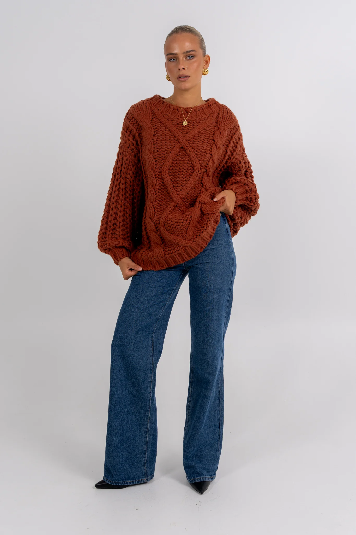 Nuriah Knit Jumper Rust - Image 3