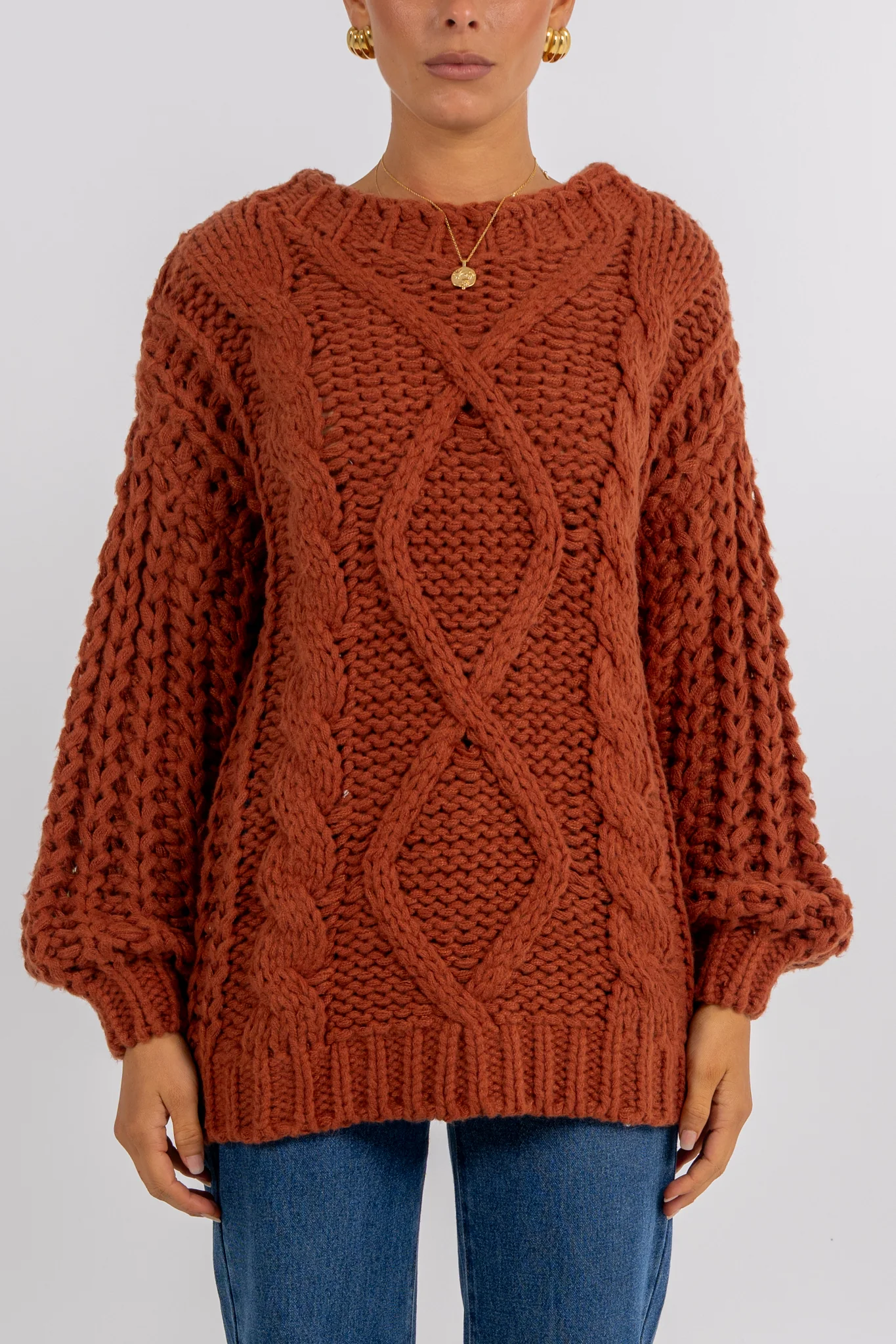 Nuriah Knit Jumper Rust - Image 4
