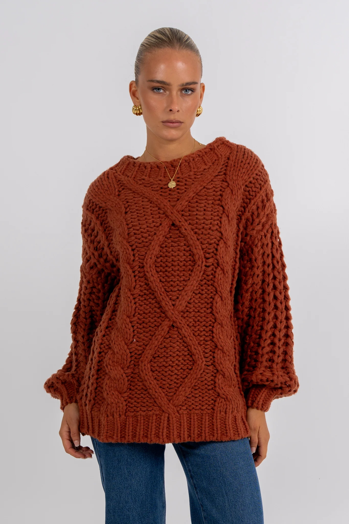 Nuriah Knit Jumper Rust - Image 7