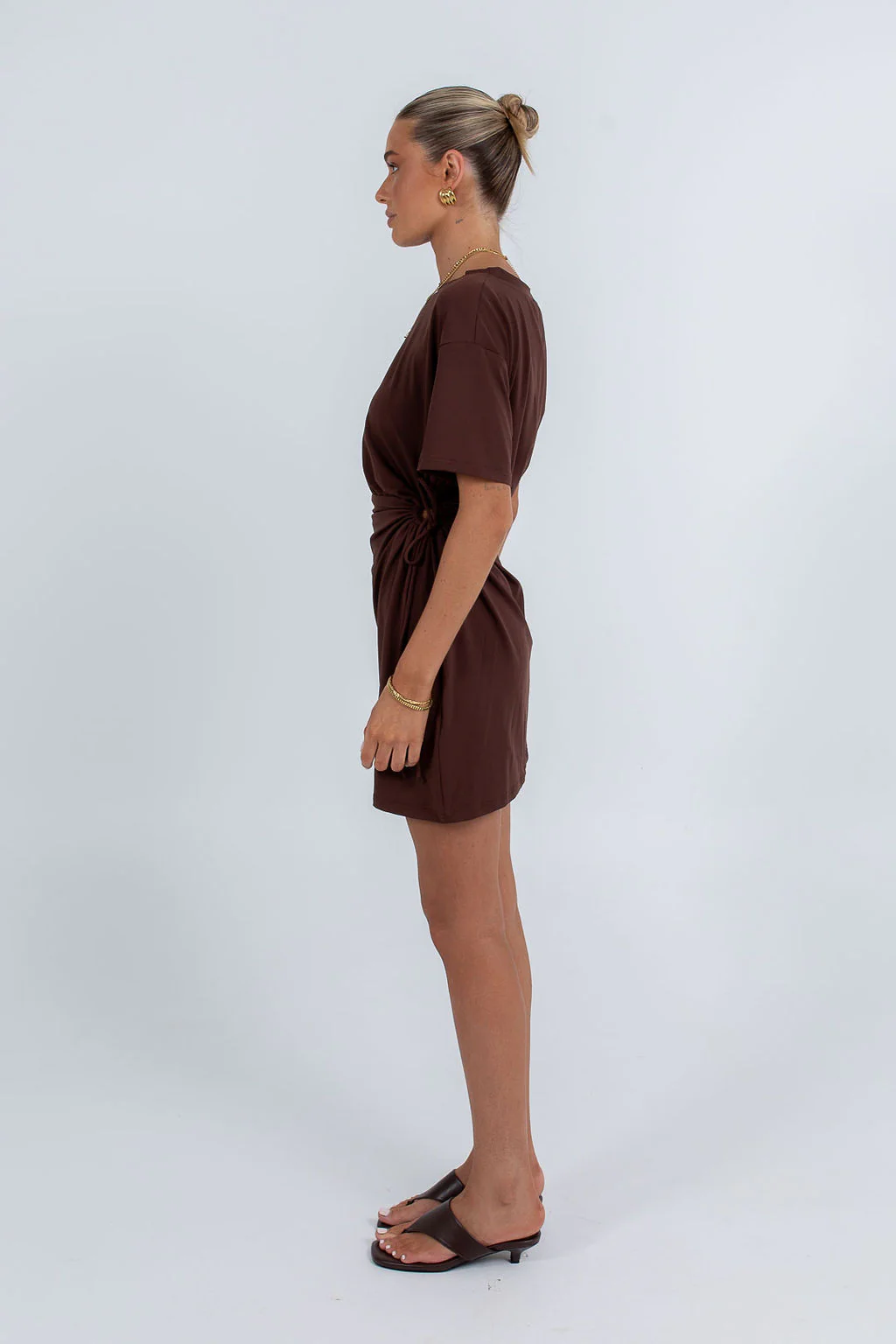 Oriana Mini Dress Chocolate - Image 7