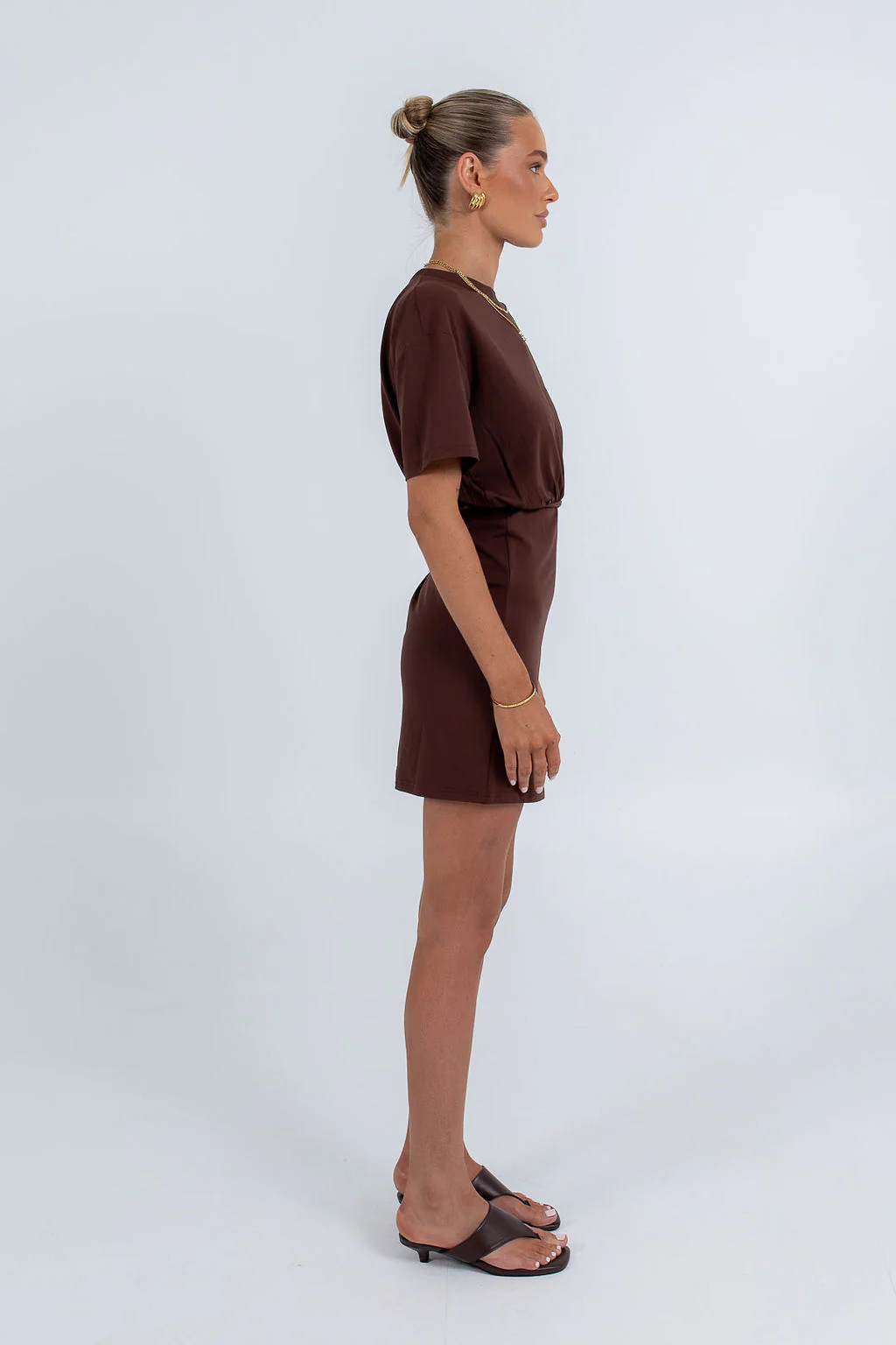 Oriana Mini Dress Chocolate - Image 9