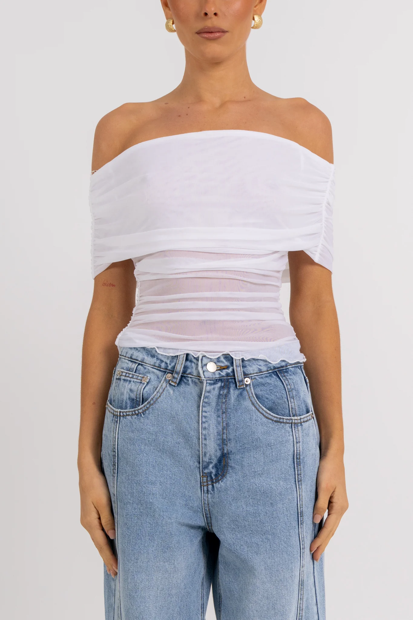 Penie Off-the-shoulder Top White - Image 4