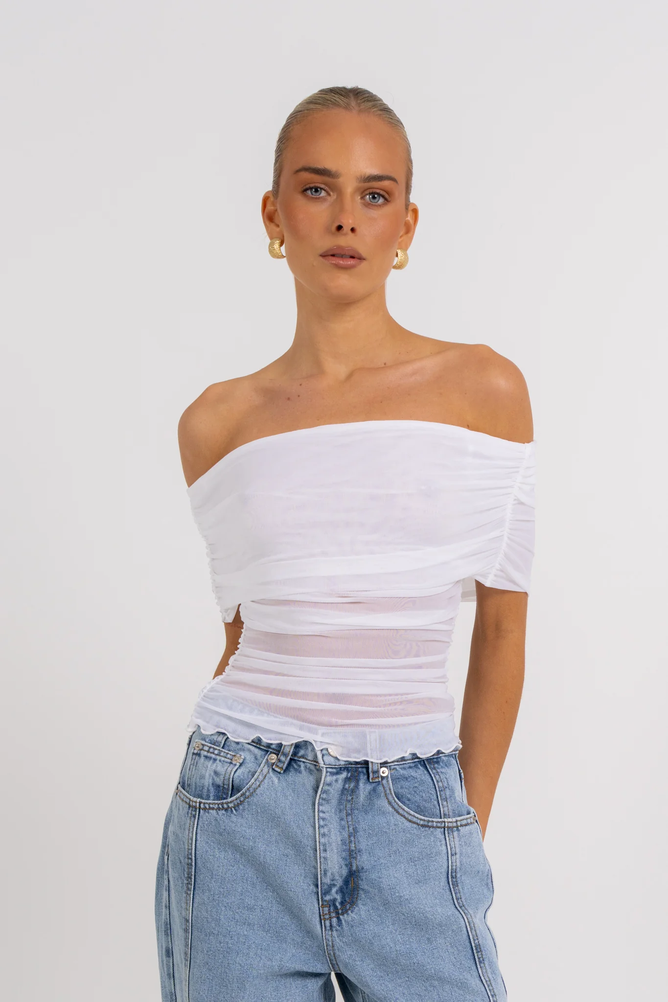 Penie Off-the-shoulder Top White - Image 8