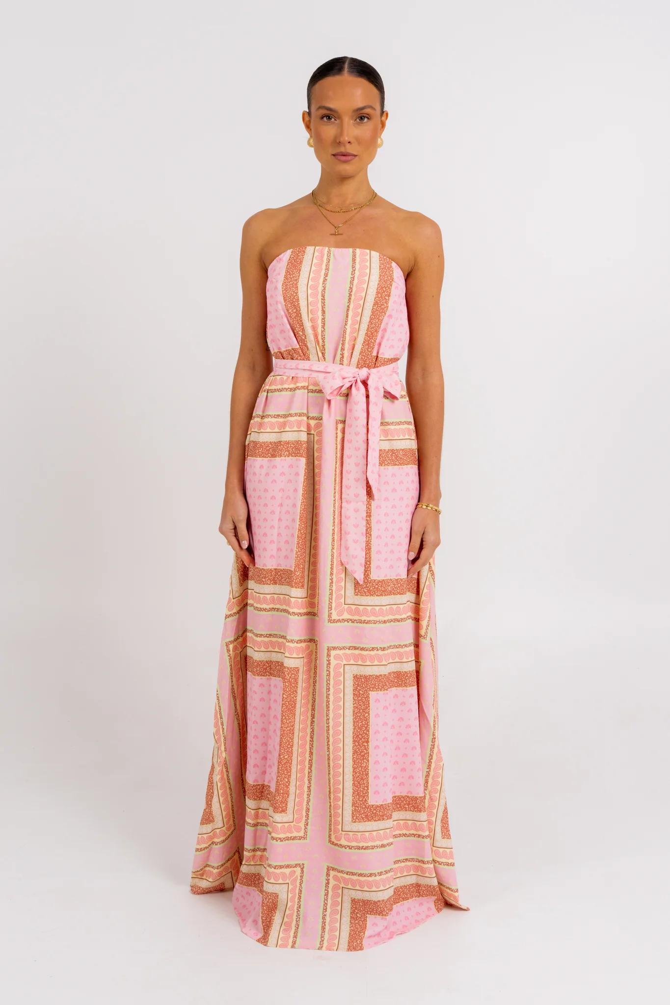 Phoenix Maxi Dress Pink Tile - Image 3