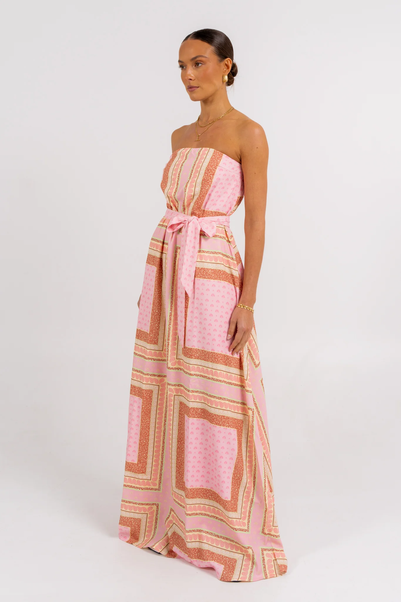 Phoenix Maxi Dress Pink Tile - Image 6