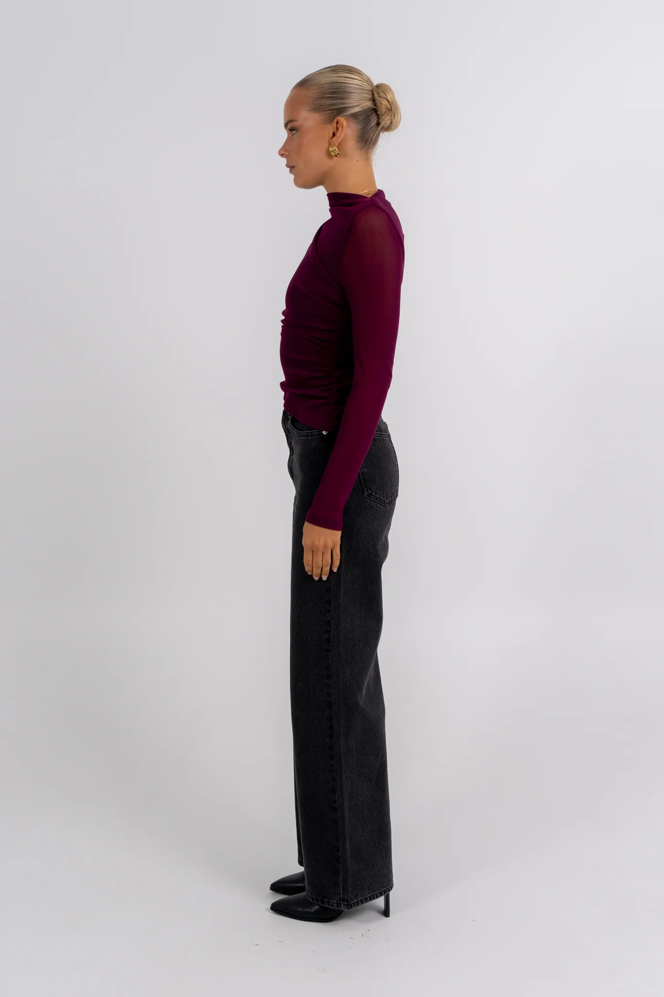 PRE ORDER Dakitah Long Sleeve Top Burgundy - Image 10